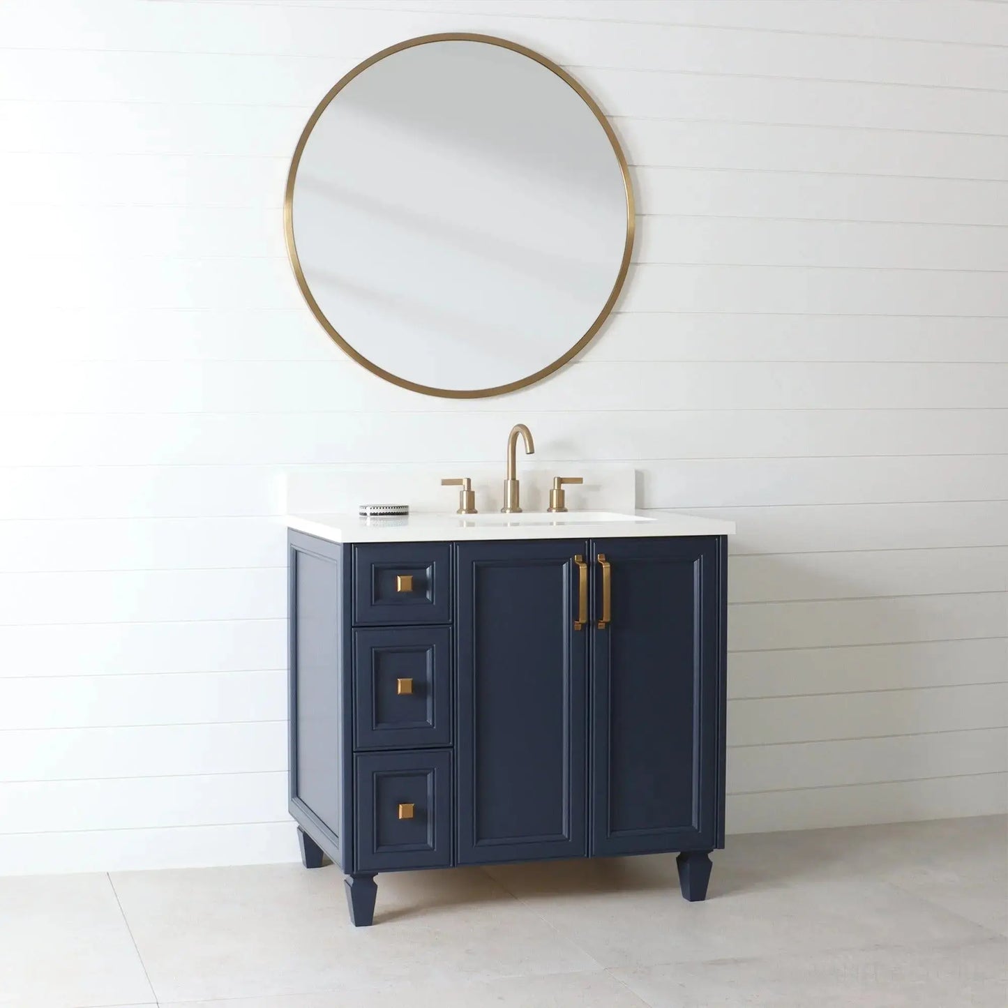 Davenport SLIM 36" Pacific Blue Bathroom Vanity, Right Sink Teodor Bathroom Vanity Canada