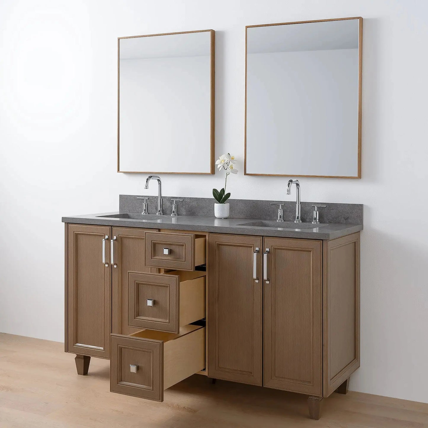 Davenport 60", Teodor® Almond Coast Vanity, Double Sink Teodor Bathroom VanityCanada
