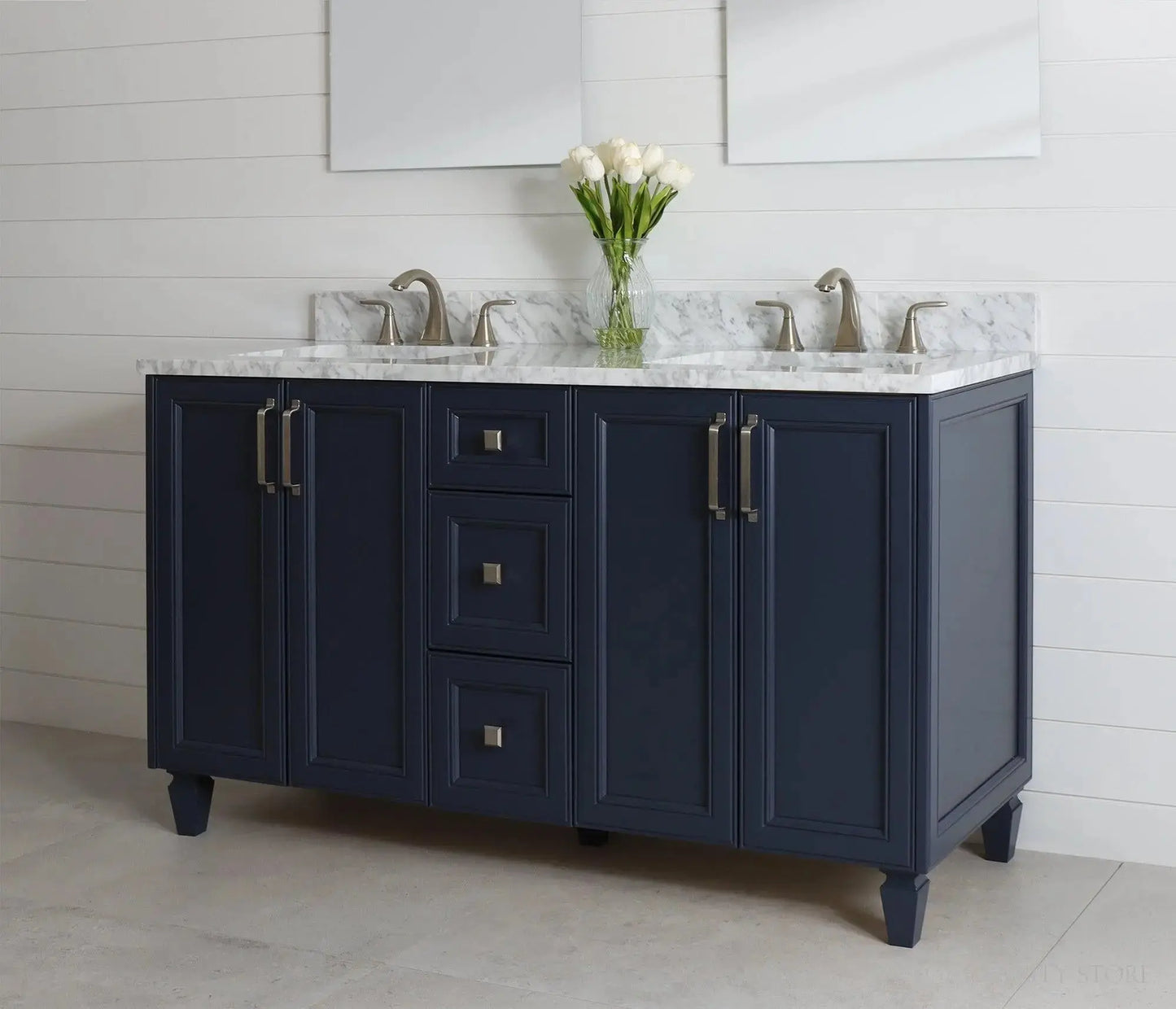 Davenport SLIM 60" Pacific Blue Bathroom Vanity, Double Sink Teodor Bathroom Vanity Canada