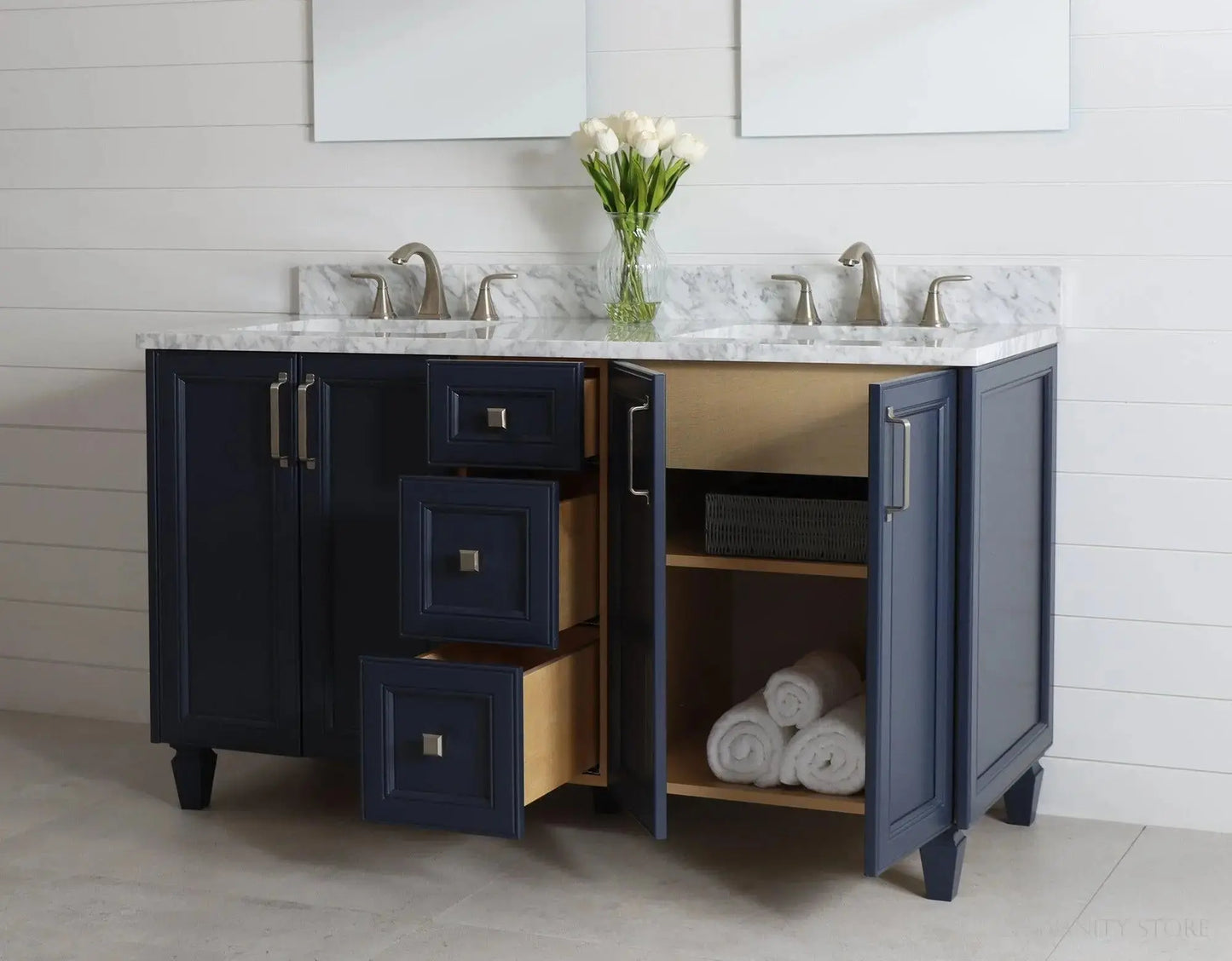 Davenport SLIM 60" Pacific Blue Bathroom Vanity, Double Sink Teodor Bathroom Vanity Canada
