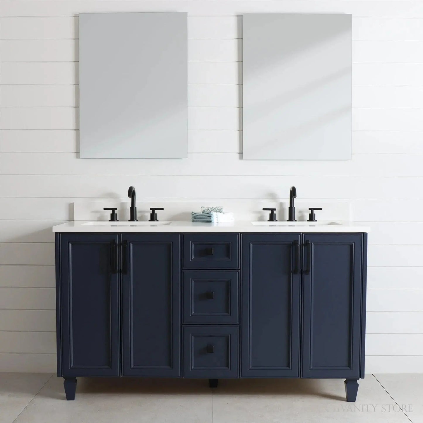 Davenport SLIM 60" Pacific Blue Bathroom Vanity, Double Sink Teodor Bathroom Vanity Canada