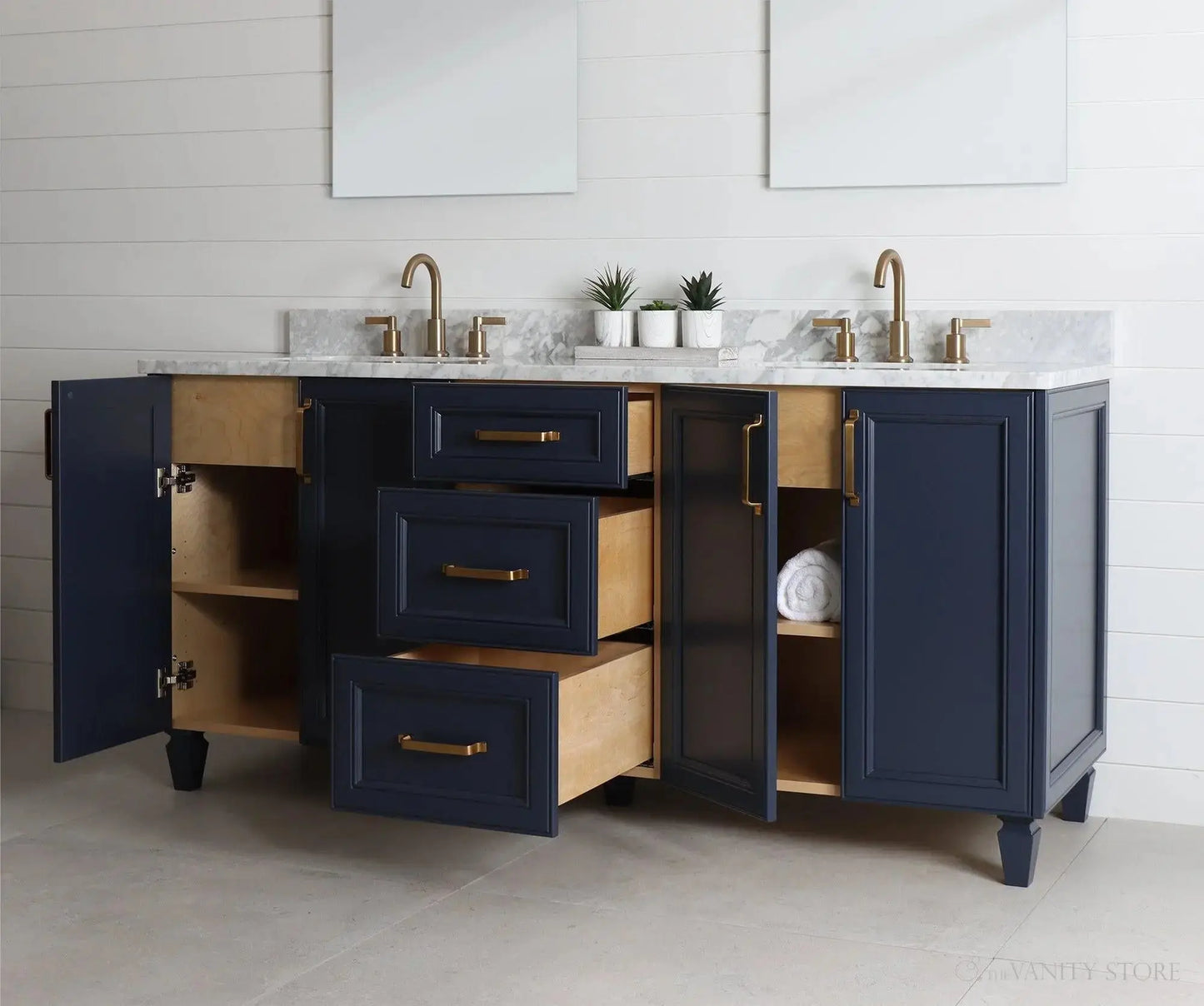 Davenport SLIM 72" Pacific Blue Bathroom Vanity, Double Sink Teodor Bathroom Vanity Canada