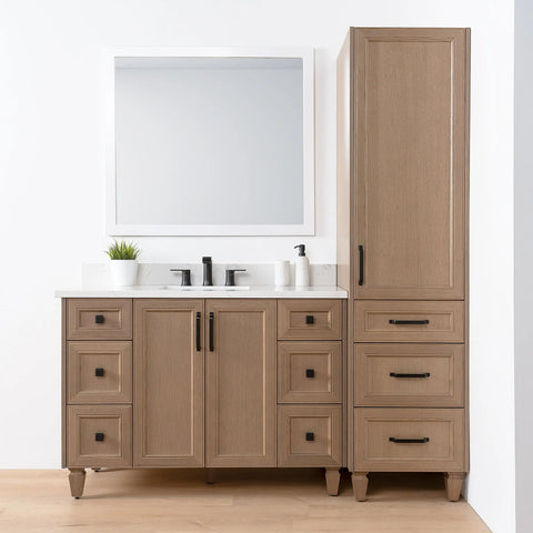 Davenport, Teodor® Almond Coast Linen Cabinet Teodor Bathroom VanityCanada
