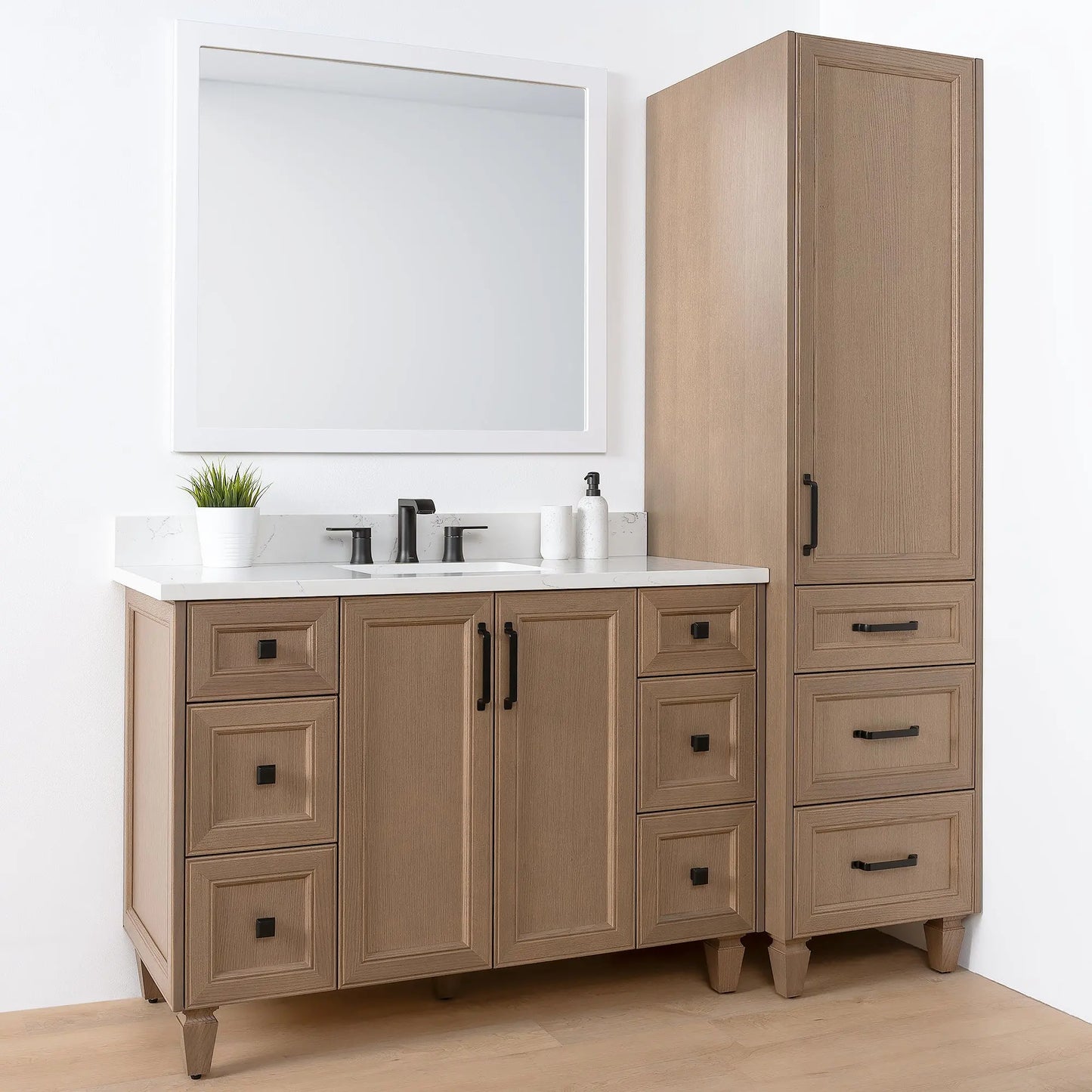 Davenport, Teodor® Almond Coast Linen Cabinet Teodor Bathroom VanityCanada