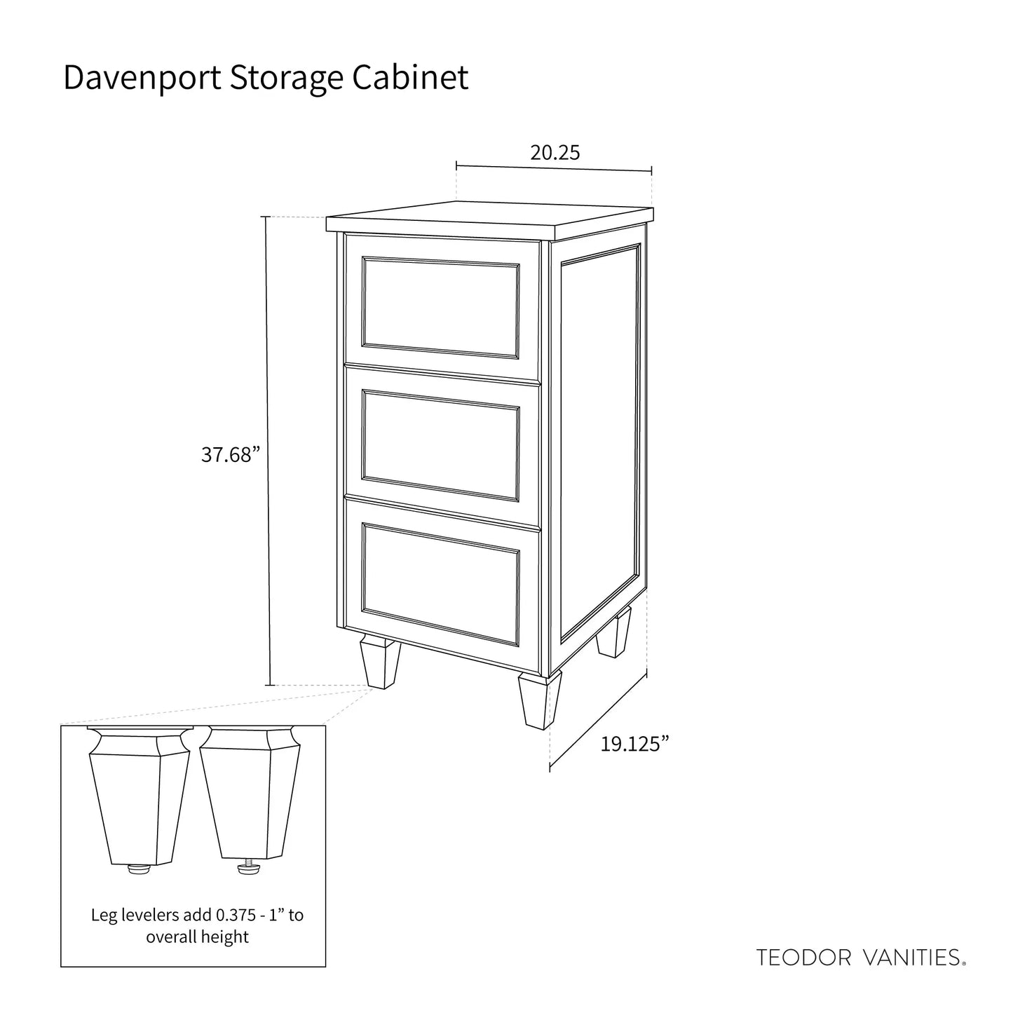 Davenport, Teodor® Almond Coast Storage Cabinet Teodor Bathroom VanityCanada