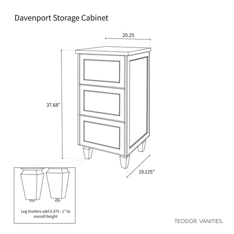 Davenport, Teodor® Almond Coast Storage Cabinet Teodor Bathroom VanityCanada