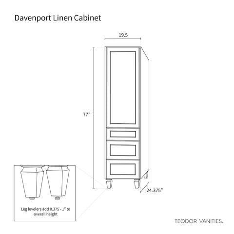 Davenport, Teodor® Pacific Blue Linen Cabinet Teodor Bathroom VanityCanada