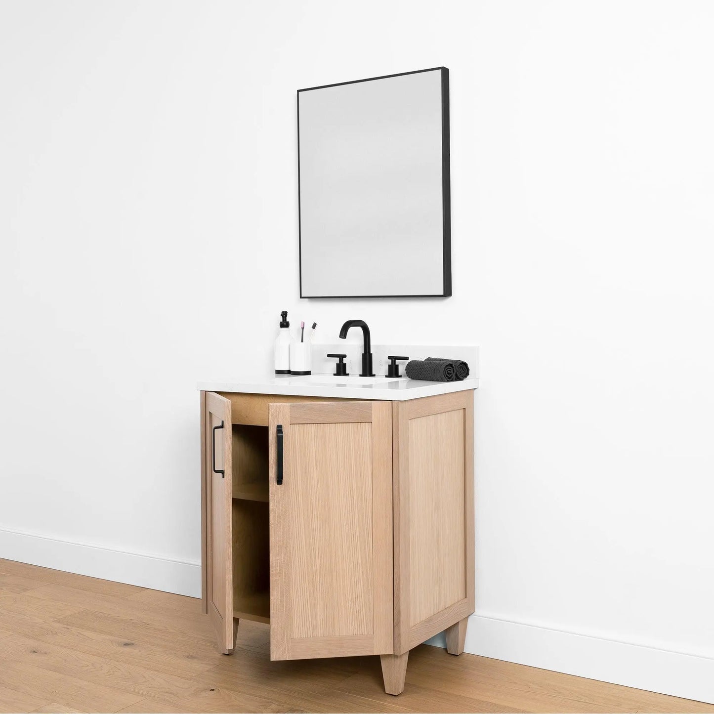 Bridgeport SLIM, 30" Teodor® White Oak Vanity w/ Doors Teodor Bathroom VanityCanada