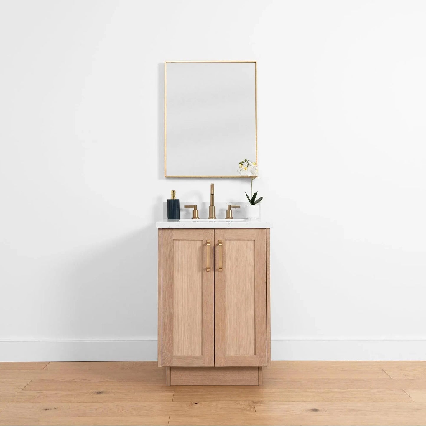 Bridgeport SLIM 24" White Oak Bathroom Vanity