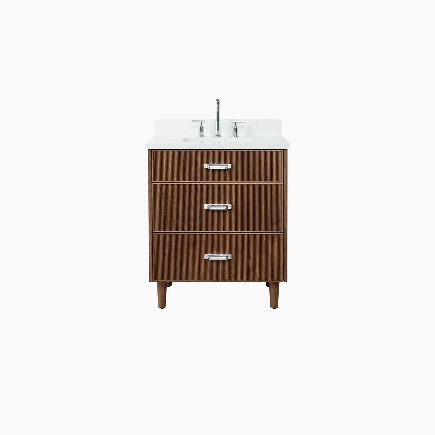 Malibu SLIM 30" American Black Walnut Bathroom Vanity - All Drawers Teodor Bathroom Vanity Canada