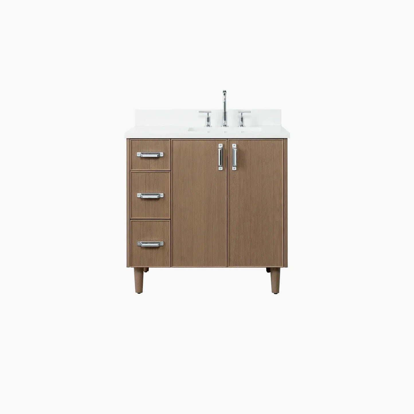 Malibu SLIM 36" Almond Coast Bathroom Vanity, Right Sink Teodor Bathroom Vanity Canada