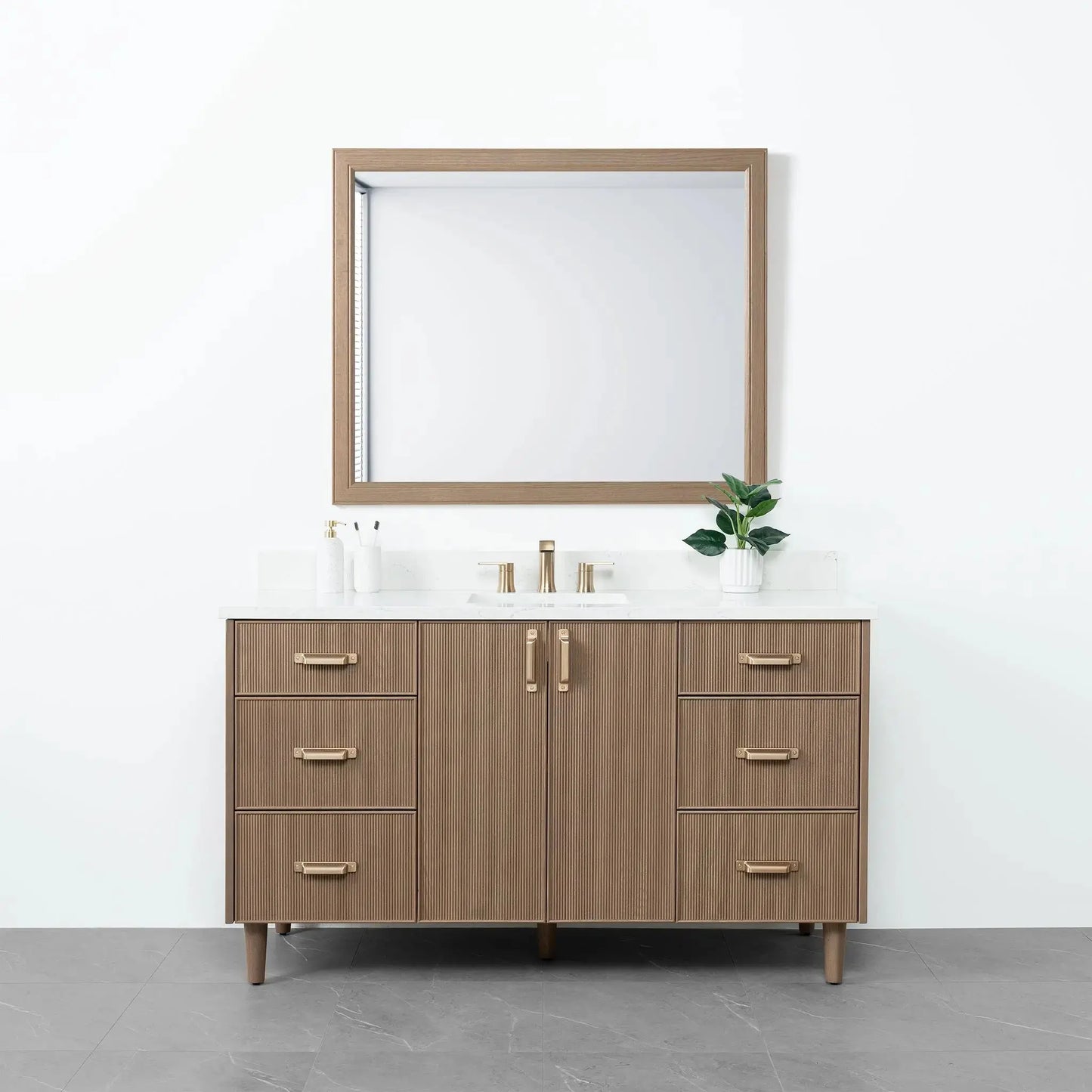 Malibu SLIM 60" Almond Coast Bathroom Vanity Teodor Bathroom Vanity Canada