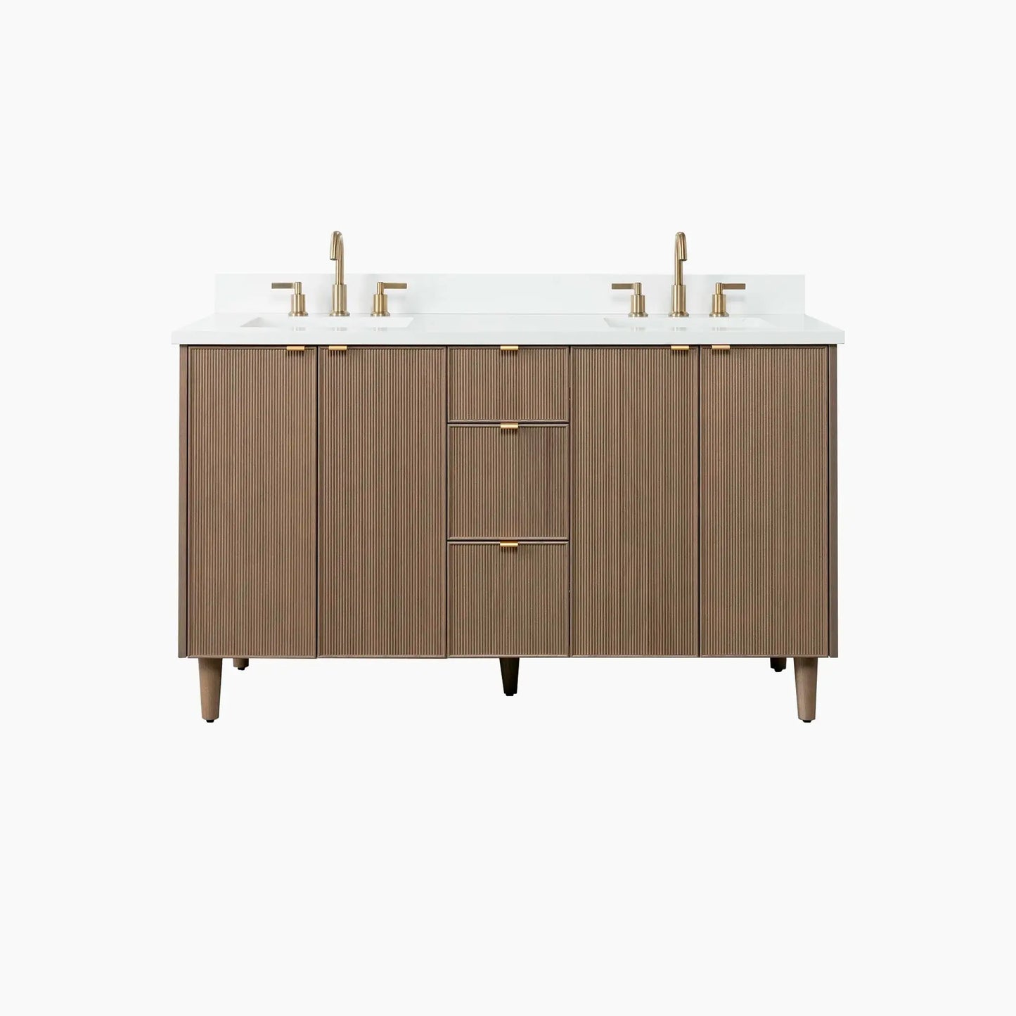 Malibu SLIM 60" Almond Coast Bathroom Vanity, Double Sink Teodor Bathroom Vanity Canada