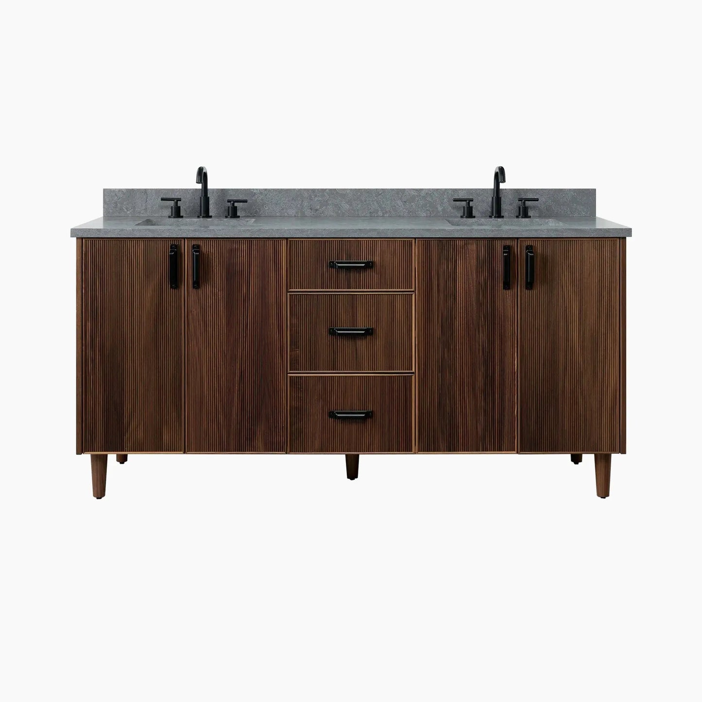 Malibu SLIM 72" American Black Walnut Bathroom Vanity, Double Sink Teodor Bathroom Vanity Canada