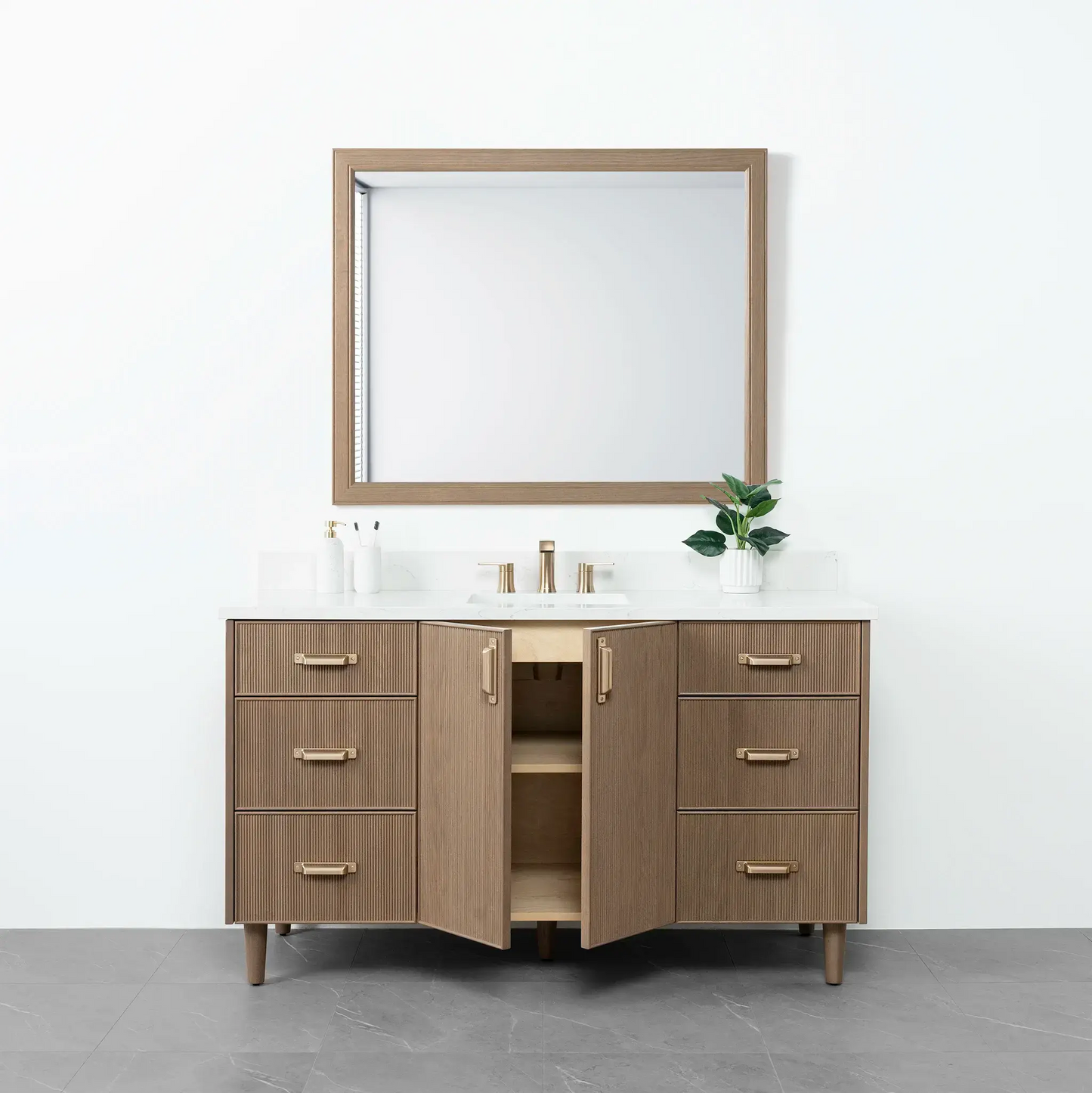 Malibu SLIM 60" Almond Coast Bathroom Vanity Teodor Bathroom Vanity Canada