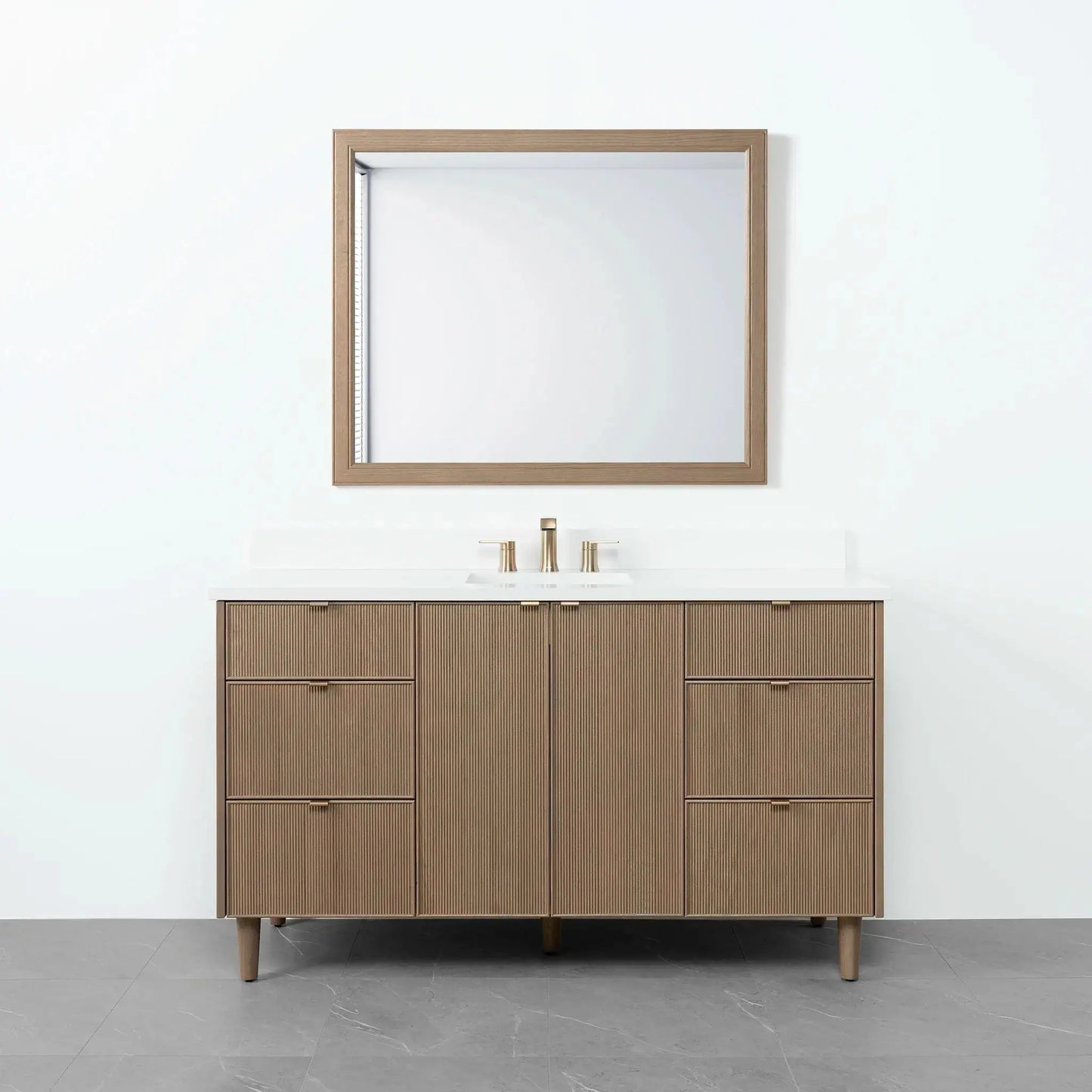 Malibu SLIM 60" Almond Coast Bathroom Vanity Teodor Bathroom Vanity Canada