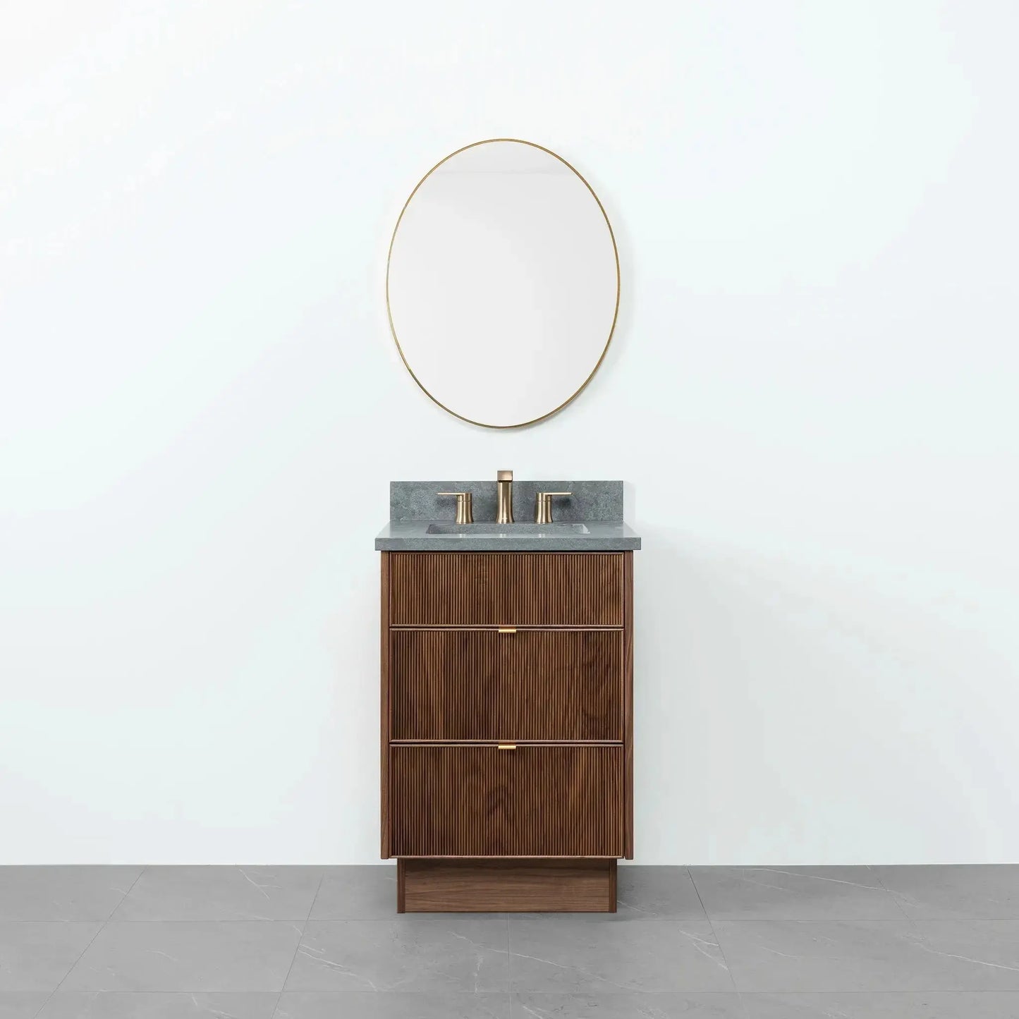 Malibu SLIM 24" American Black Walnut Bathroom Vanity - All Drawers Teodor Bathroom Vanity Canada
