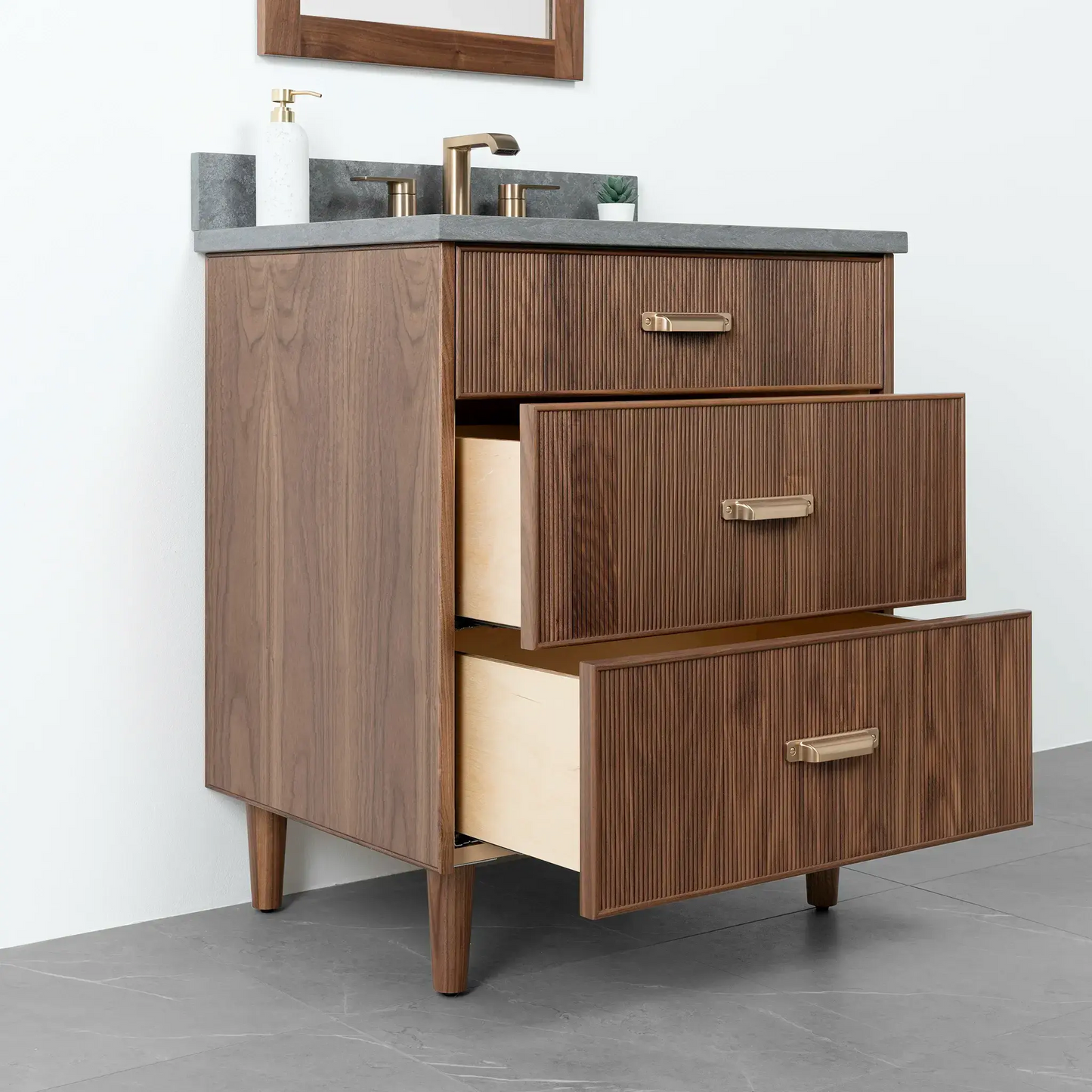 Malibu 30" American Black Walnut Bathroom Vanity - Teodor Vanities