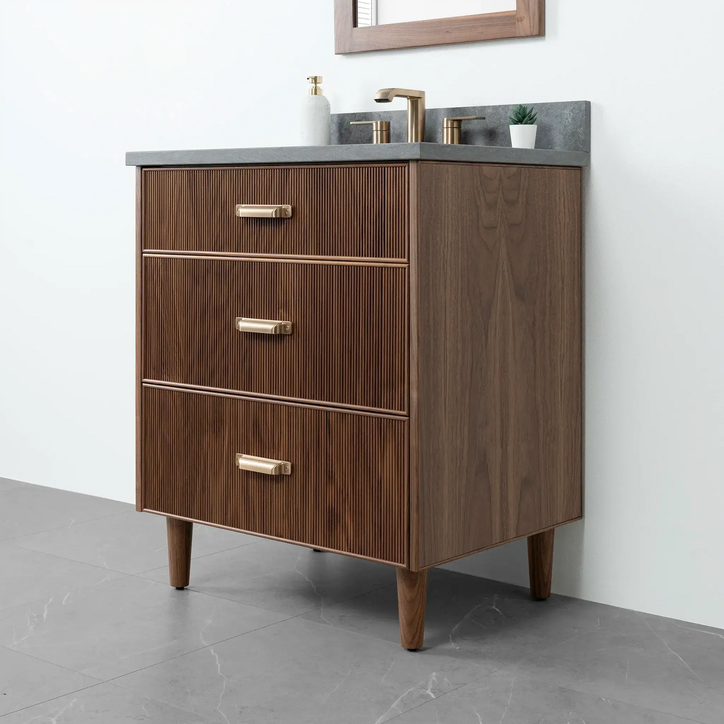 Malibu 30" American Black Walnut Bathroom Vanity - Teodor Vanities