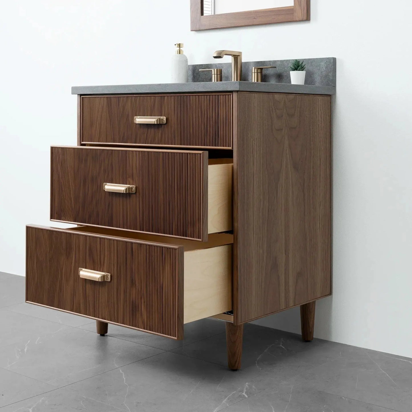 Malibu 30" American Black Walnut Bathroom Vanity - Teodor Vanities