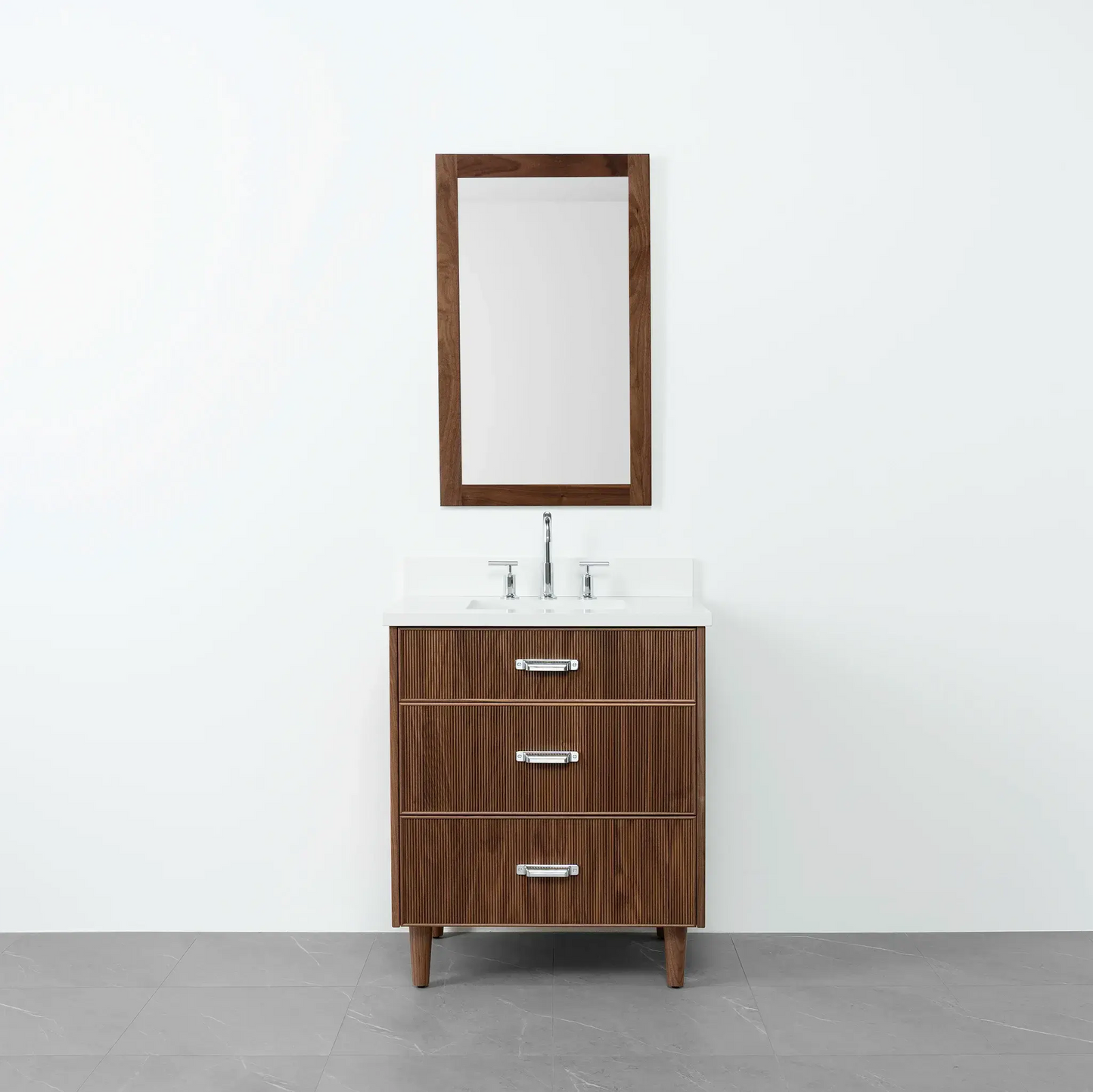 Malibu 30" American Black Walnut Bathroom Vanity - Teodor Vanities