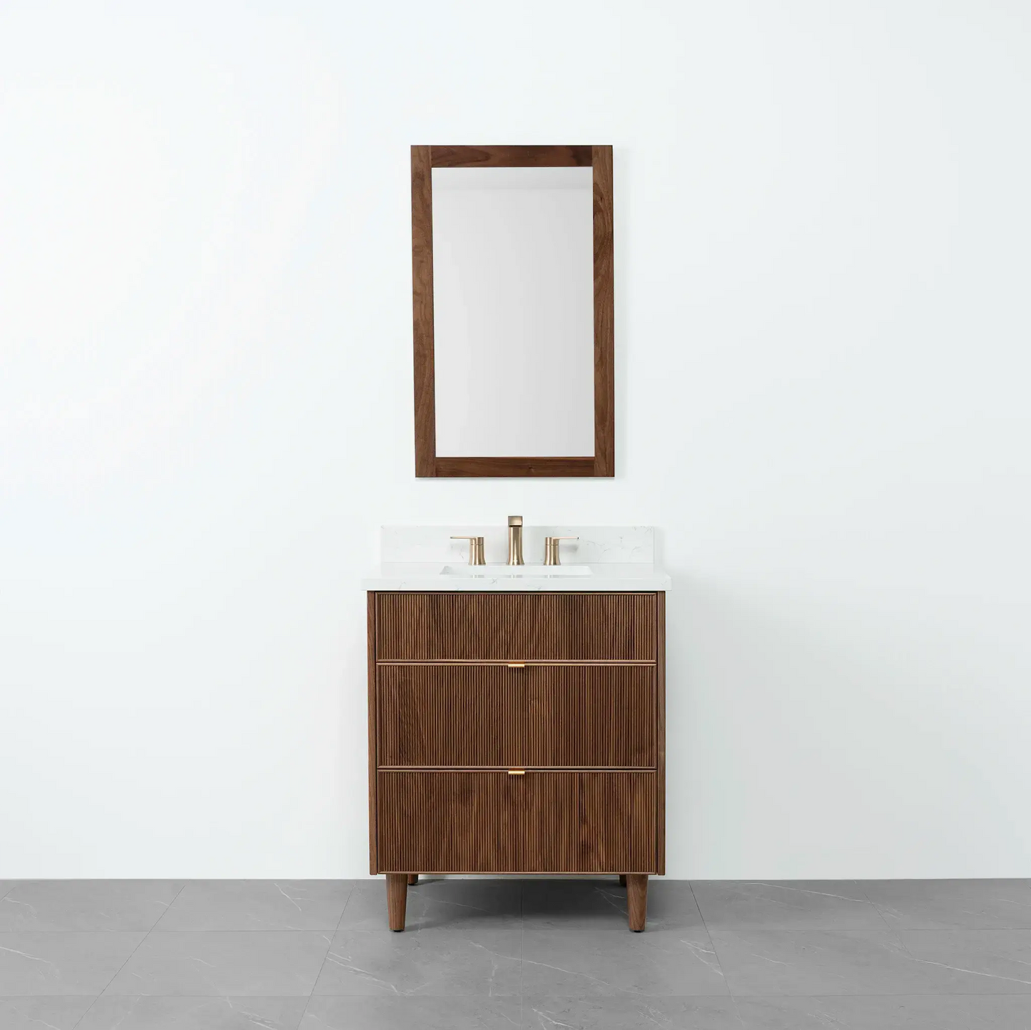 Malibu 30" American Black Walnut Bathroom Vanity - Teodor Vanities