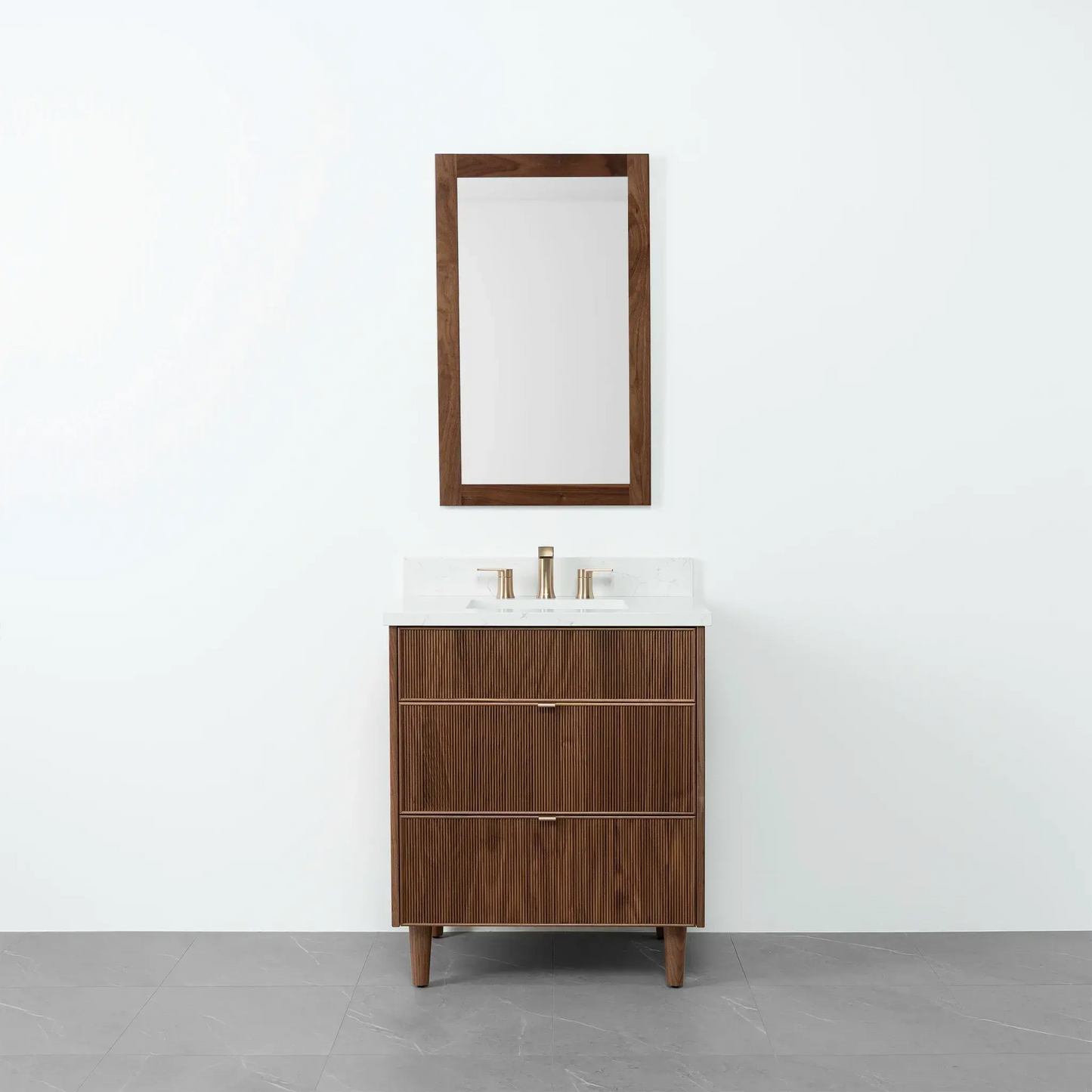 Malibu 30" American Black Walnut Bathroom Vanity - Teodor Vanities