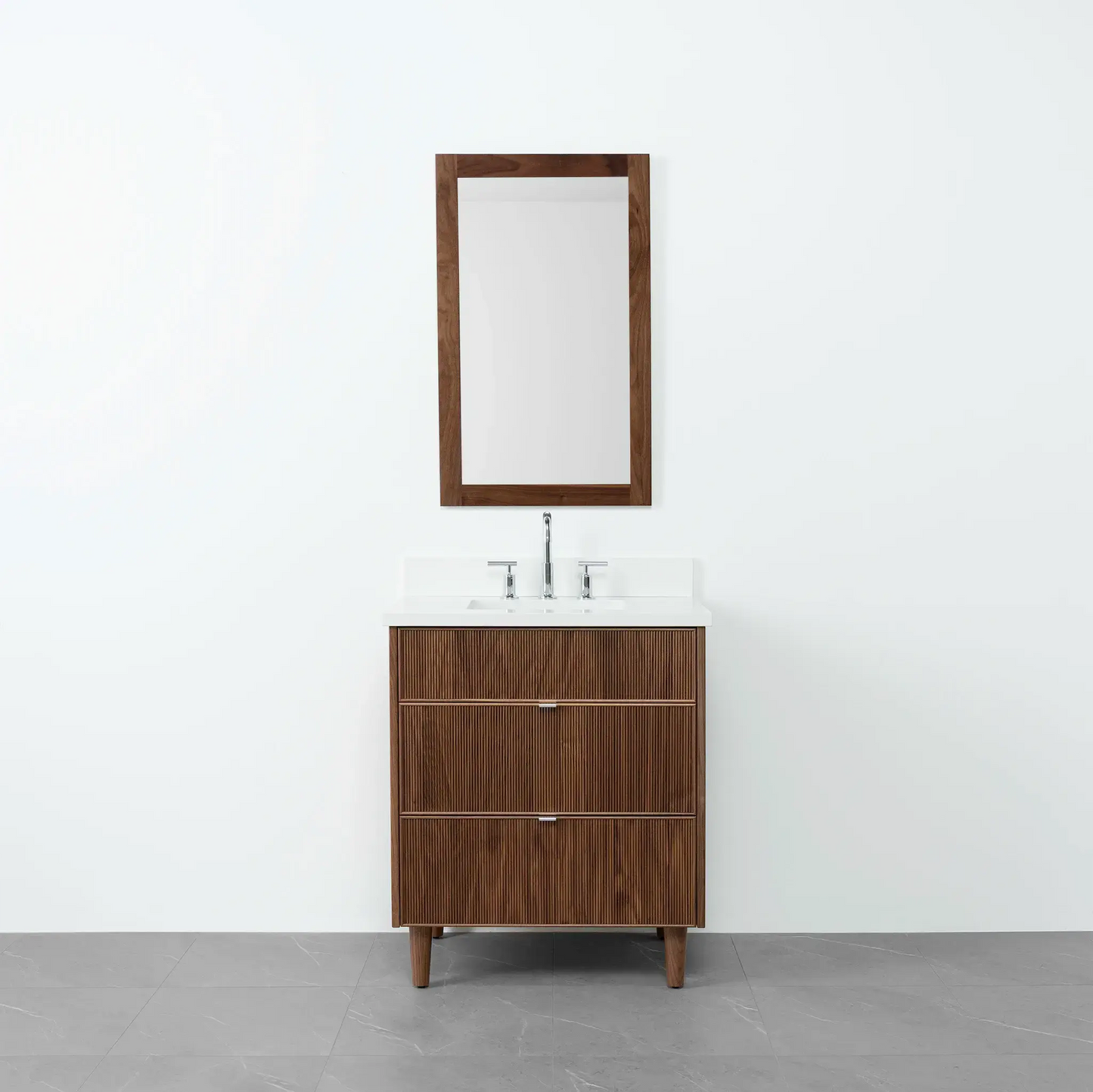 Malibu 30" American Black Walnut Bathroom Vanity - Teodor Vanities