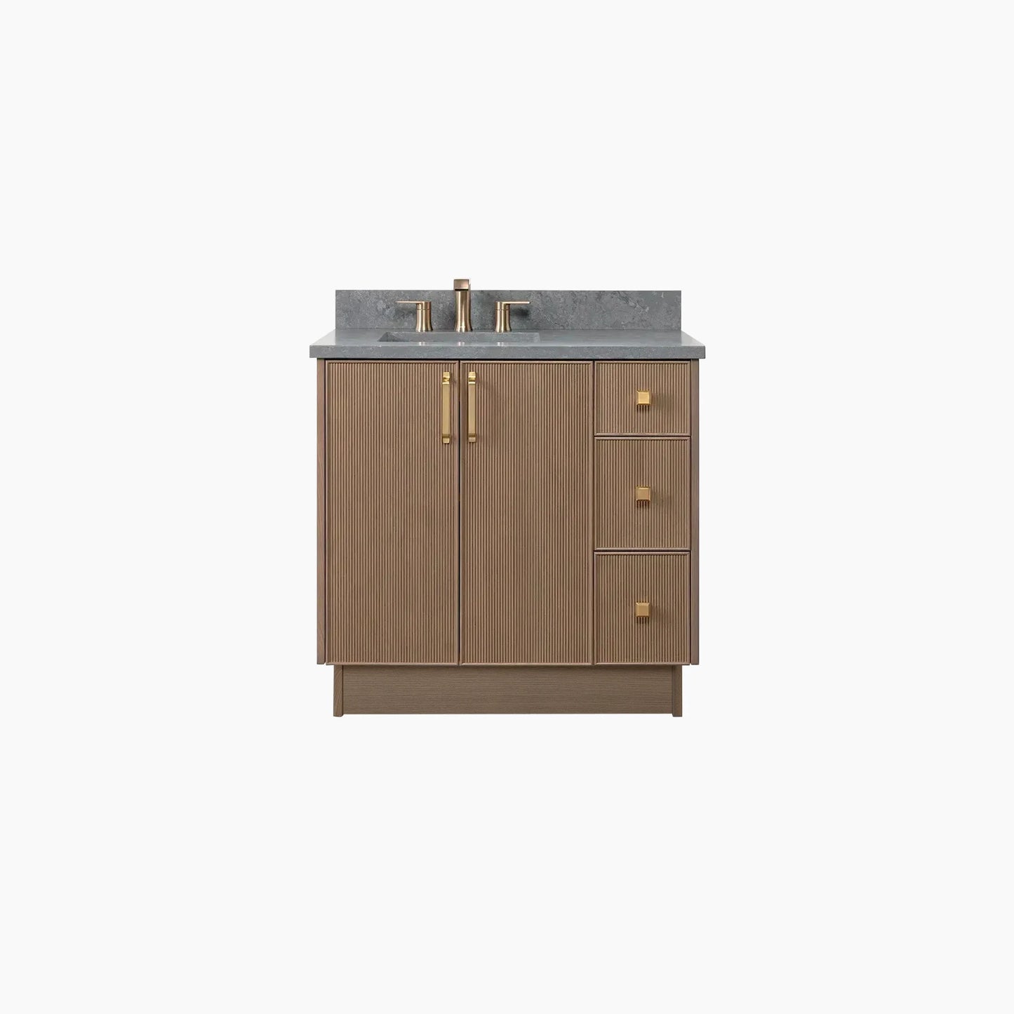 Malibu SLIM 36" Almond Coast Bathroom Vanity, Left Sink