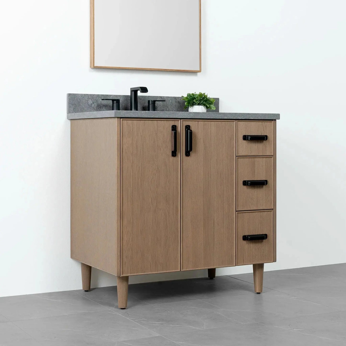 Malibu 36", Teodor® Almond Coast Vanity, Left Sink Teodor Bathroom VanityCanada
