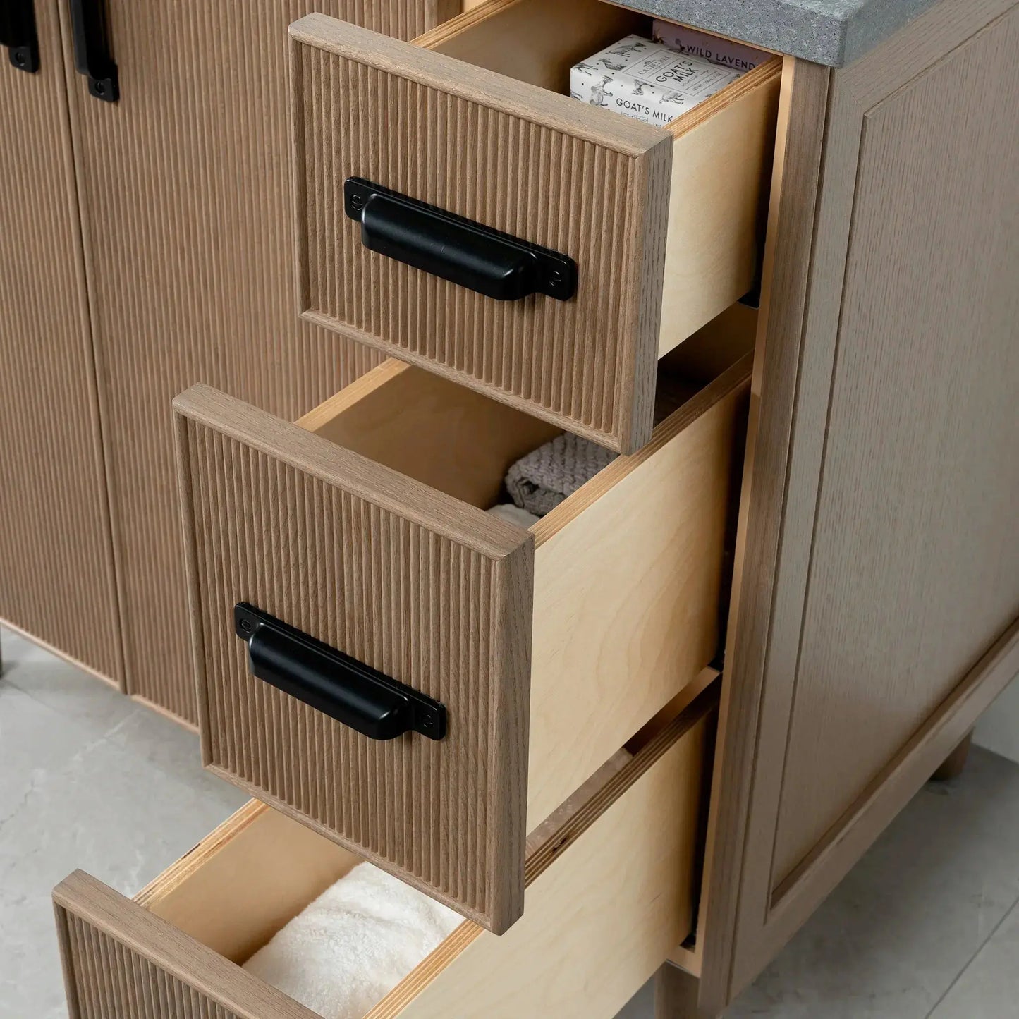 Malibu 36", Teodor® Almond Coast Vanity, Left Sink Teodor Bathroom VanityCanada