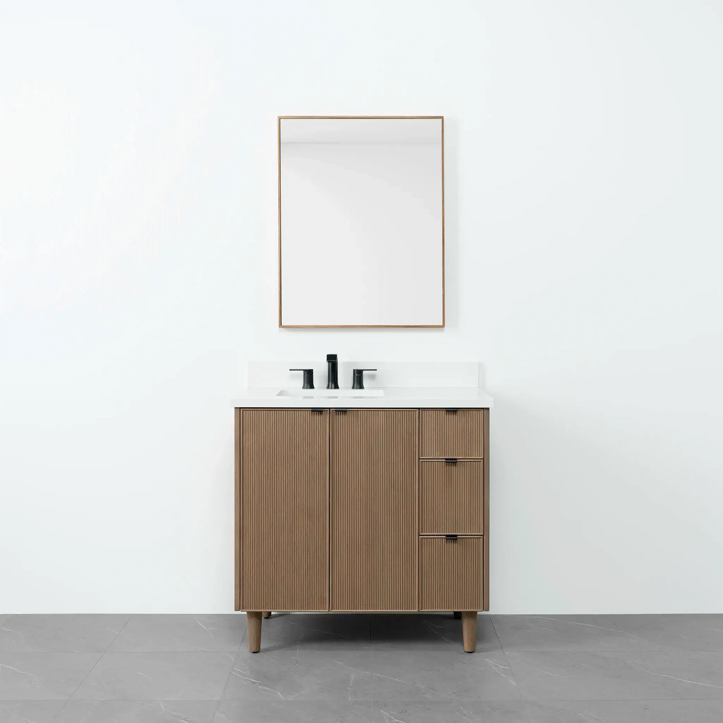 Malibu 36", Teodor® Almond Coast Vanity, Left Sink Teodor Bathroom VanityCanada