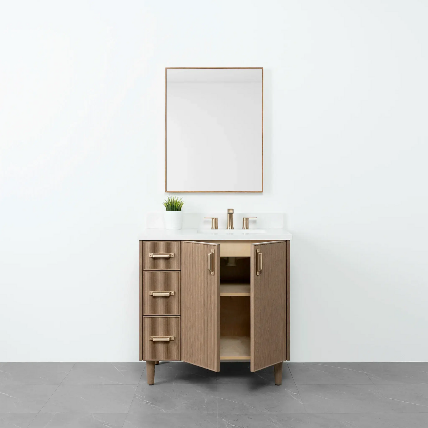 Malibu 36", Teodor® Almond Coast Vanity, Right Sink Teodor Bathroom VanityCanada
