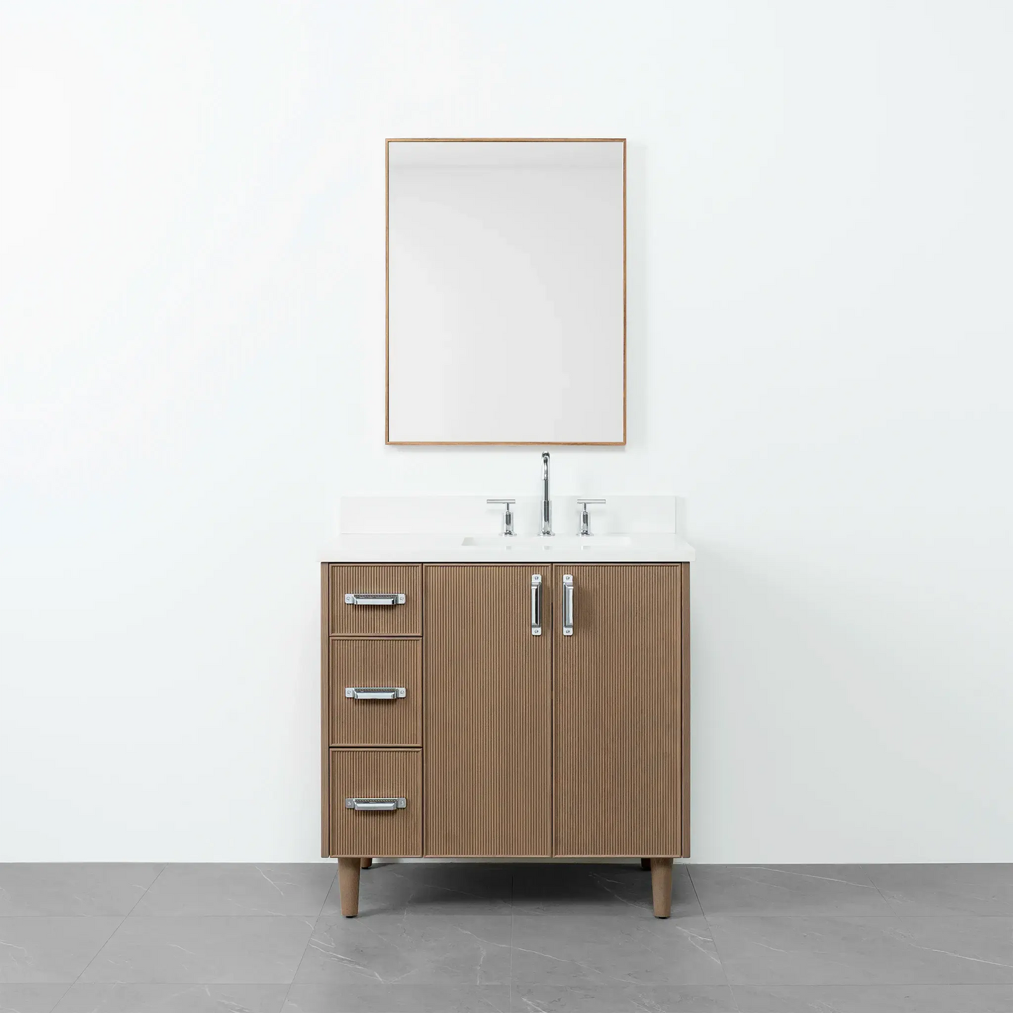Malibu 36", Teodor® Almond Coast Vanity, Right Sink Teodor Bathroom VanityCanada