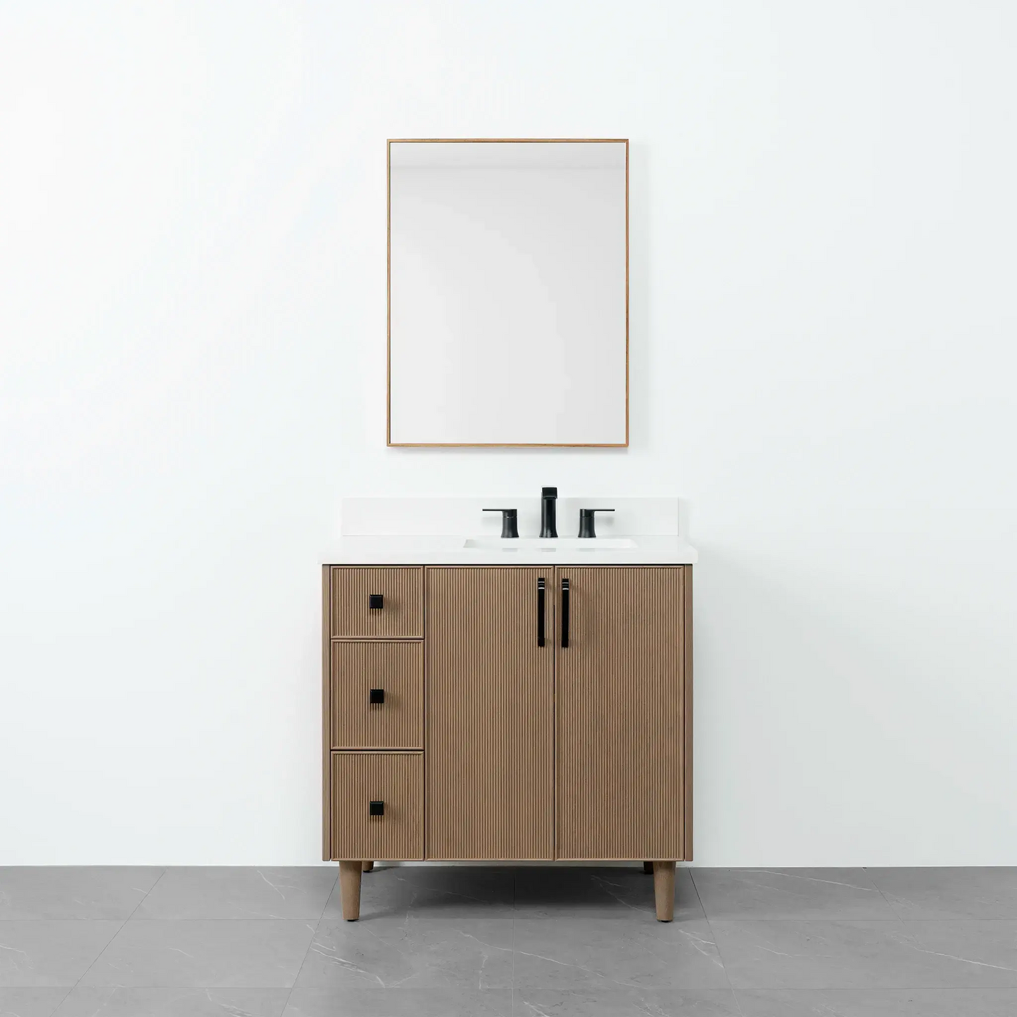 Malibu 36", Teodor® Almond Coast Vanity, Right Sink Teodor Bathroom VanityCanada