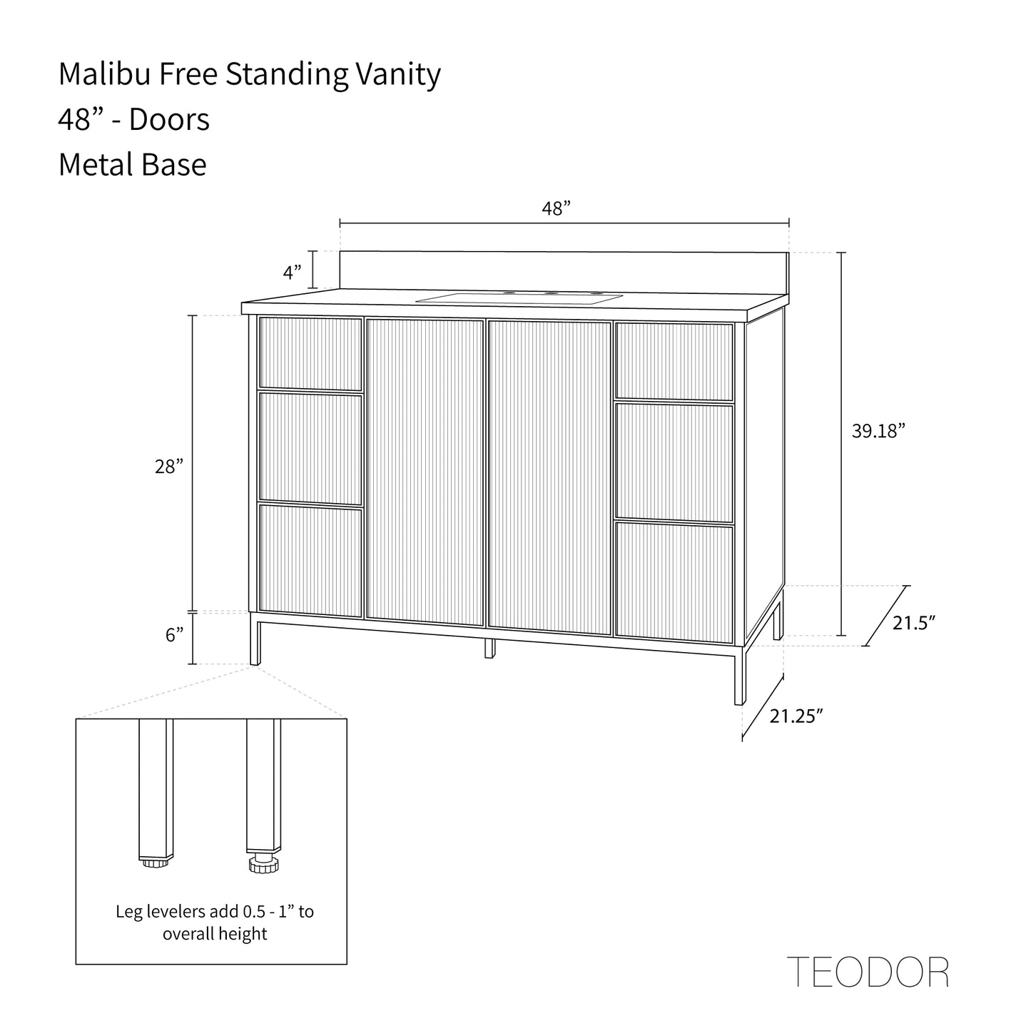 Malibu 48" Almond Coast Bathroom Vanity