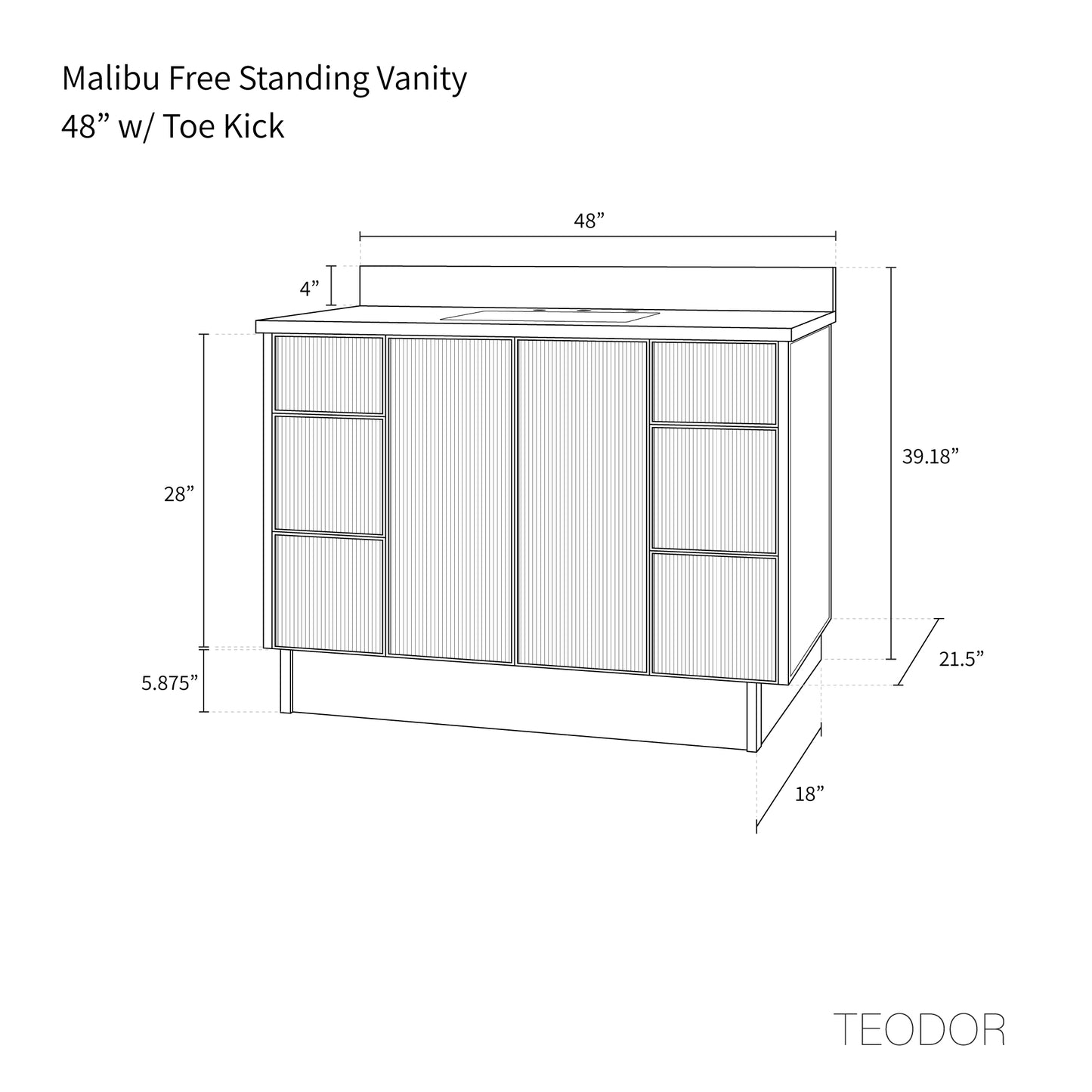Malibu 48" Almond Coast Bathroom Vanity