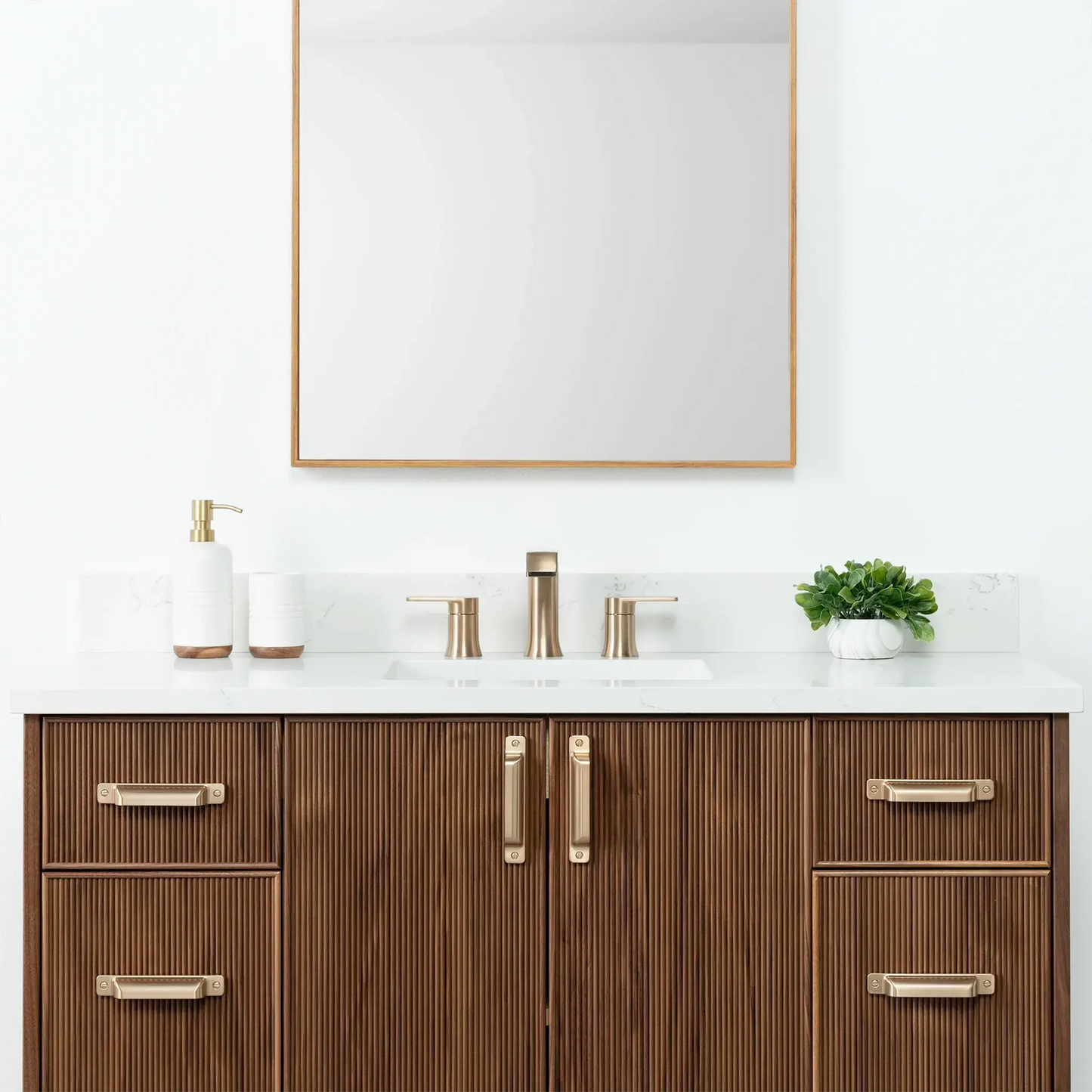 Malibu 48" American Black Walnut Bathroom Vanity - Teodor Vanities