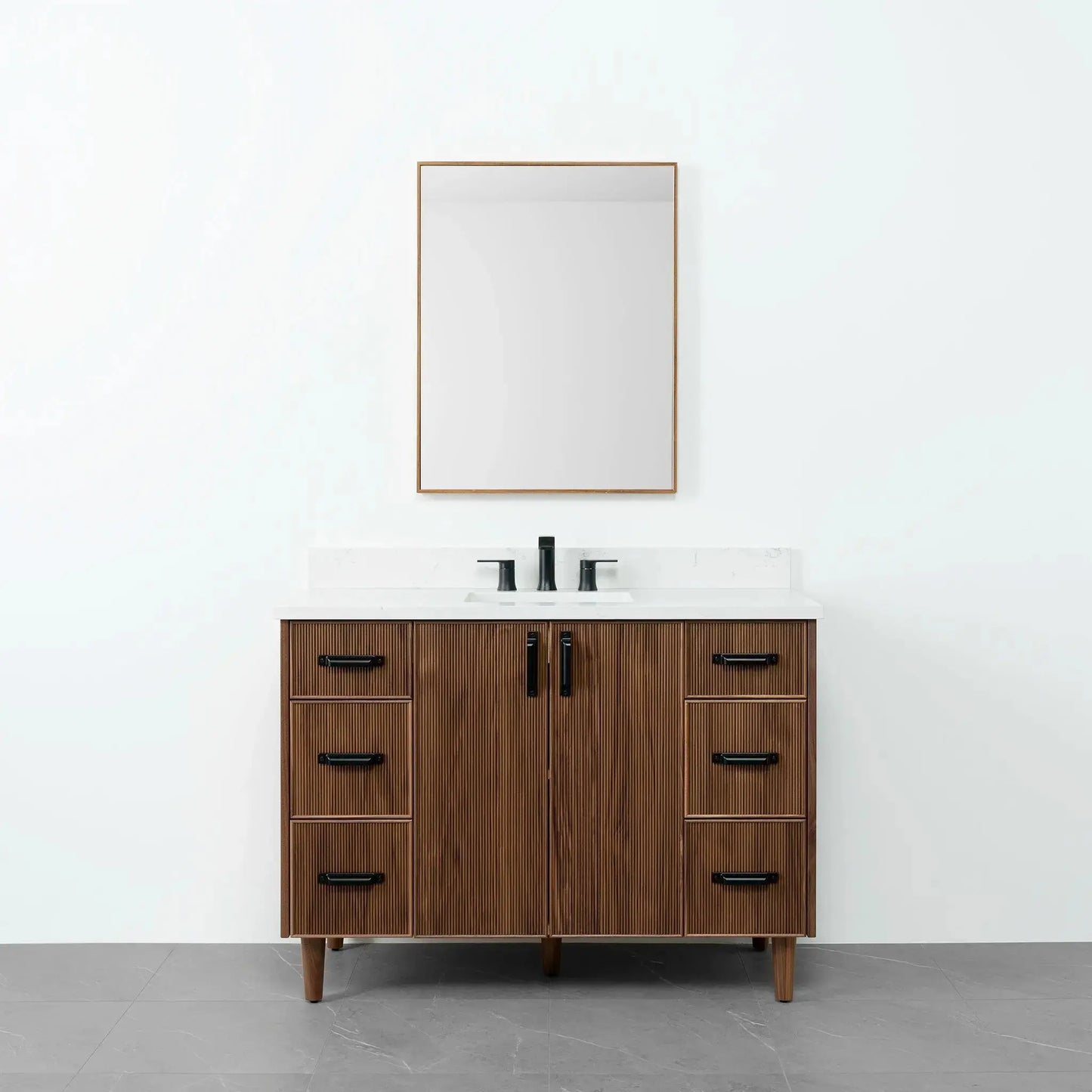 Malibu 48" American Black Walnut Bathroom Vanity - Teodor Vanities