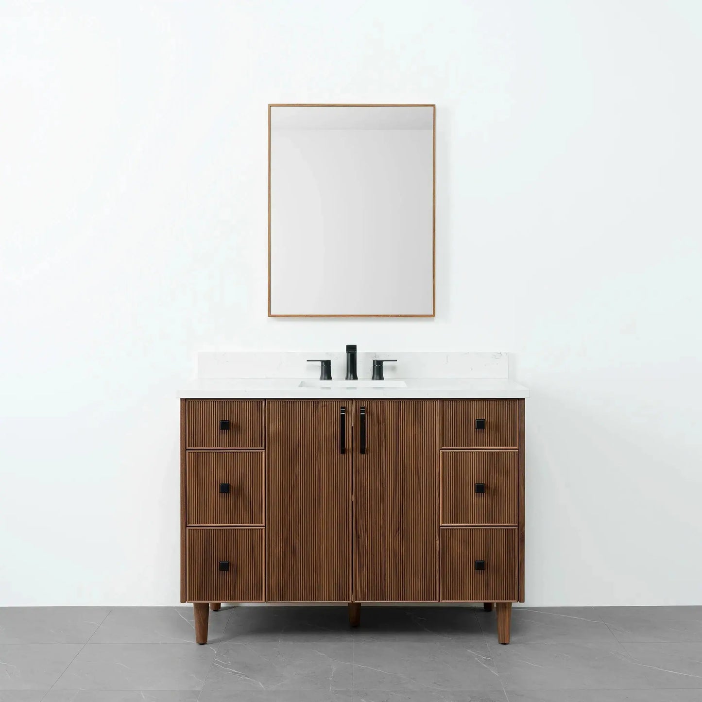 Malibu 48" American Black Walnut Bathroom Vanity - Teodor Vanities