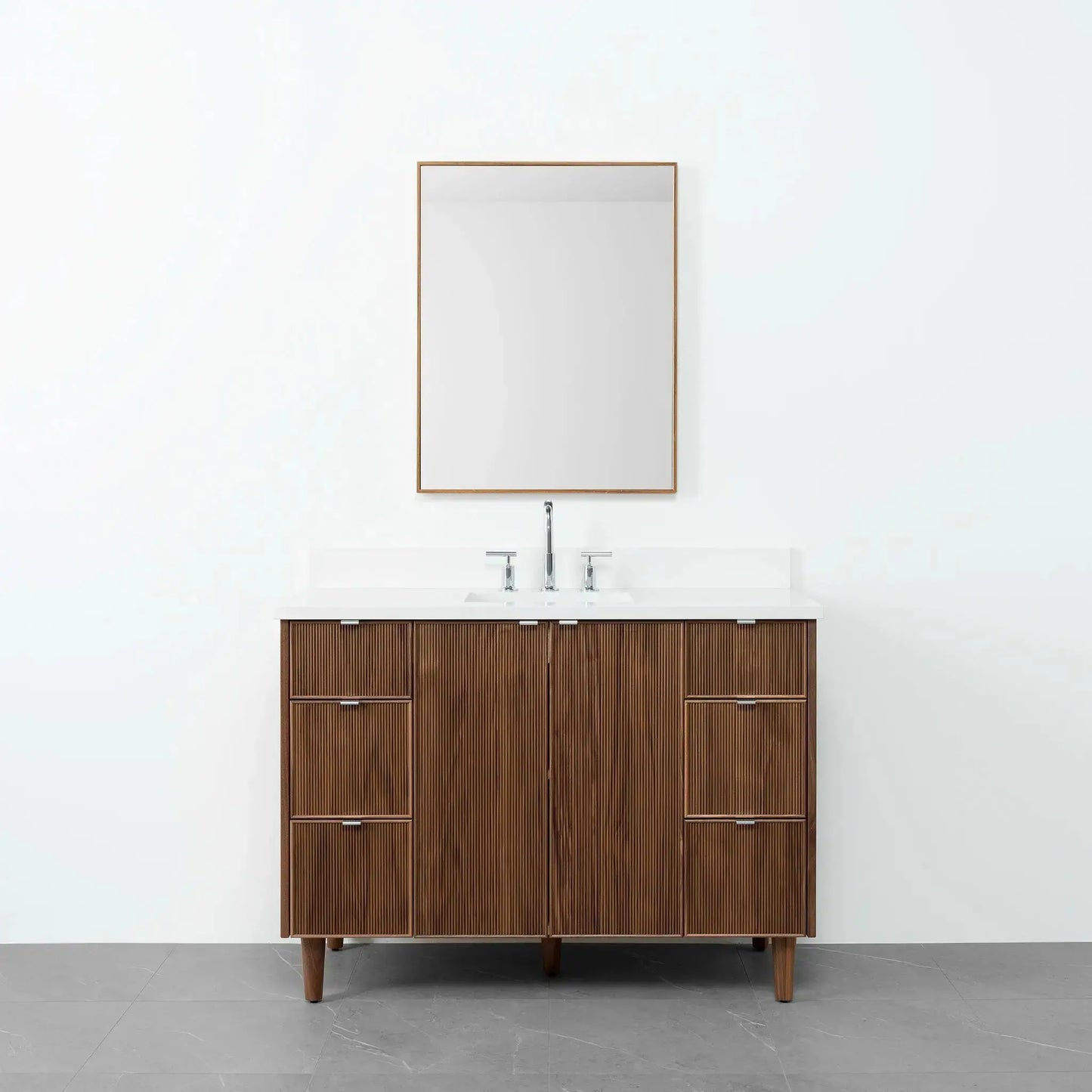 Malibu 48" American Black Walnut Bathroom Vanity - Teodor Vanities