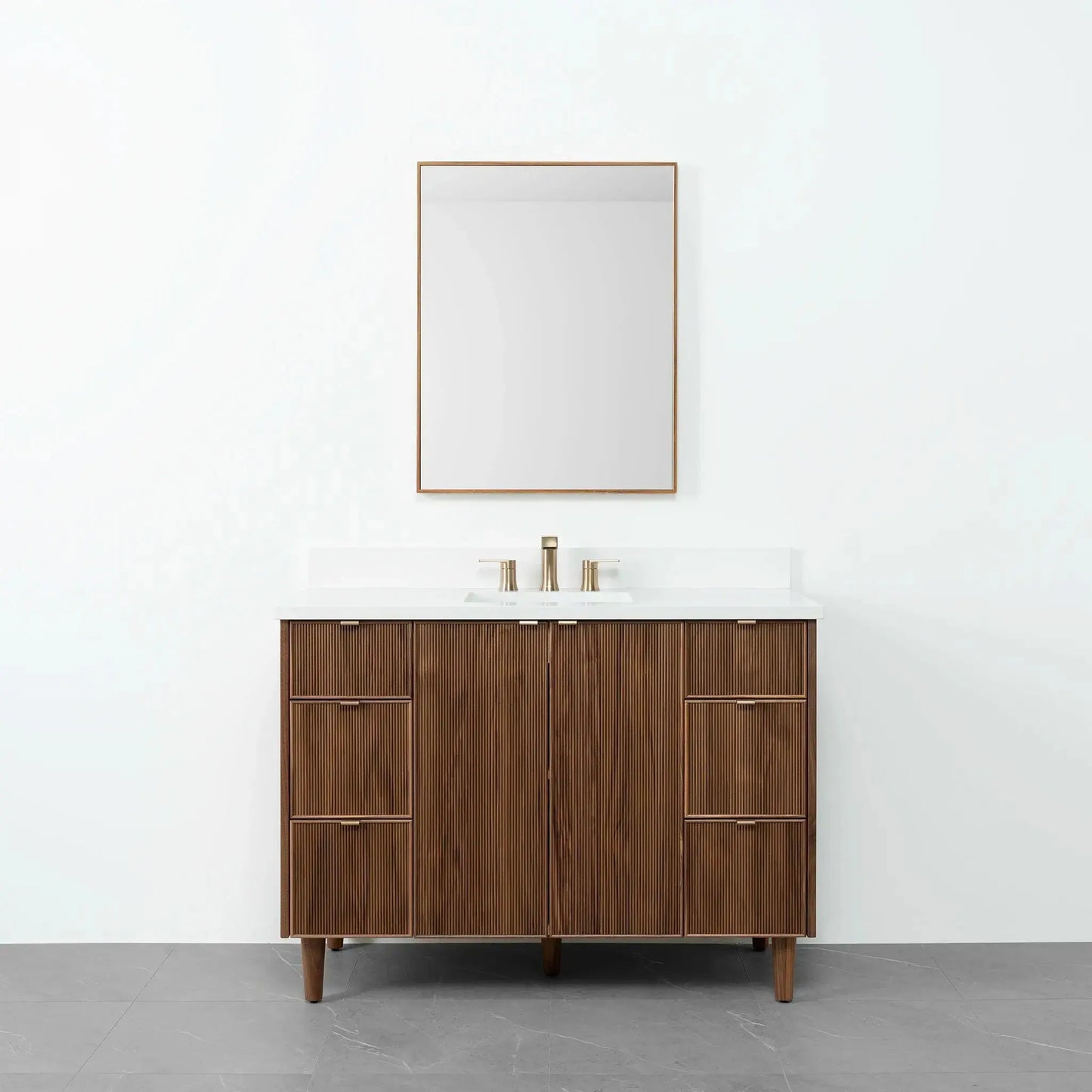 Malibu 48" American Black Walnut Bathroom Vanity - Teodor Vanities
