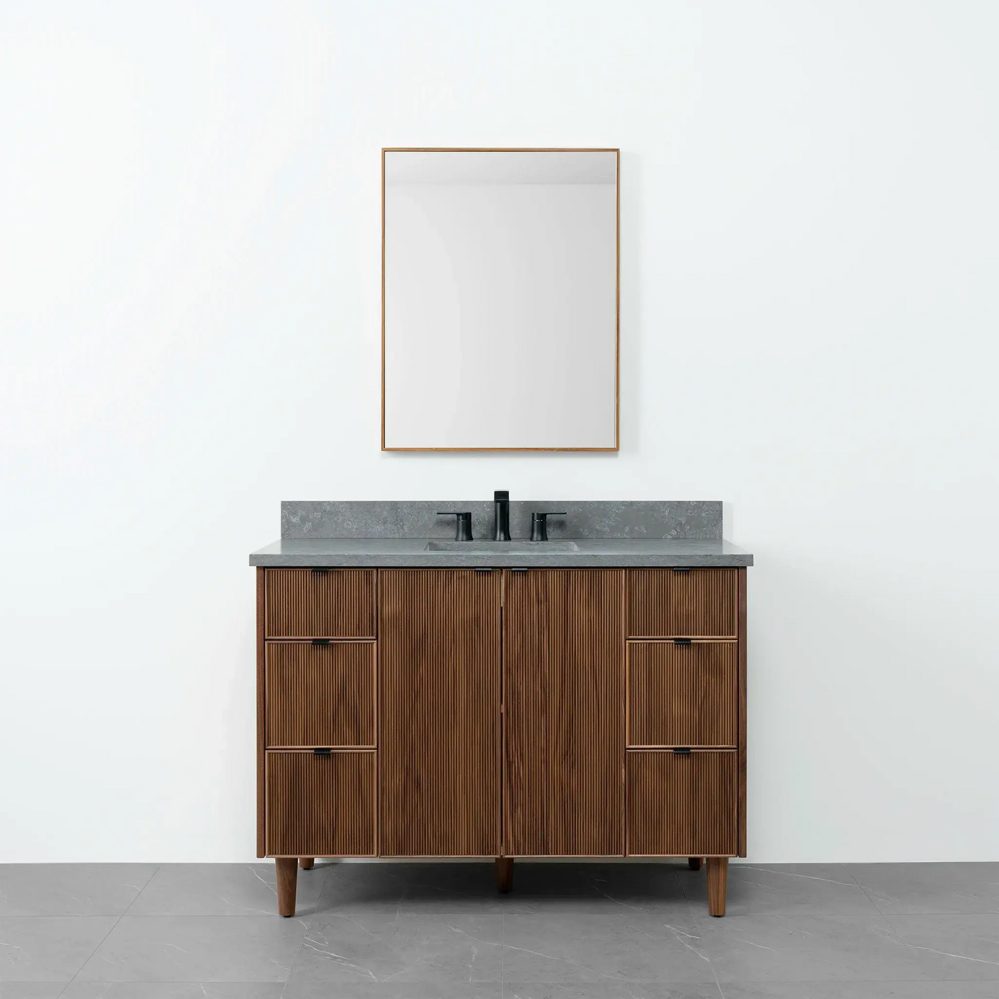 Malibu 48" American Black Walnut Bathroom Vanity - Teodor Vanities