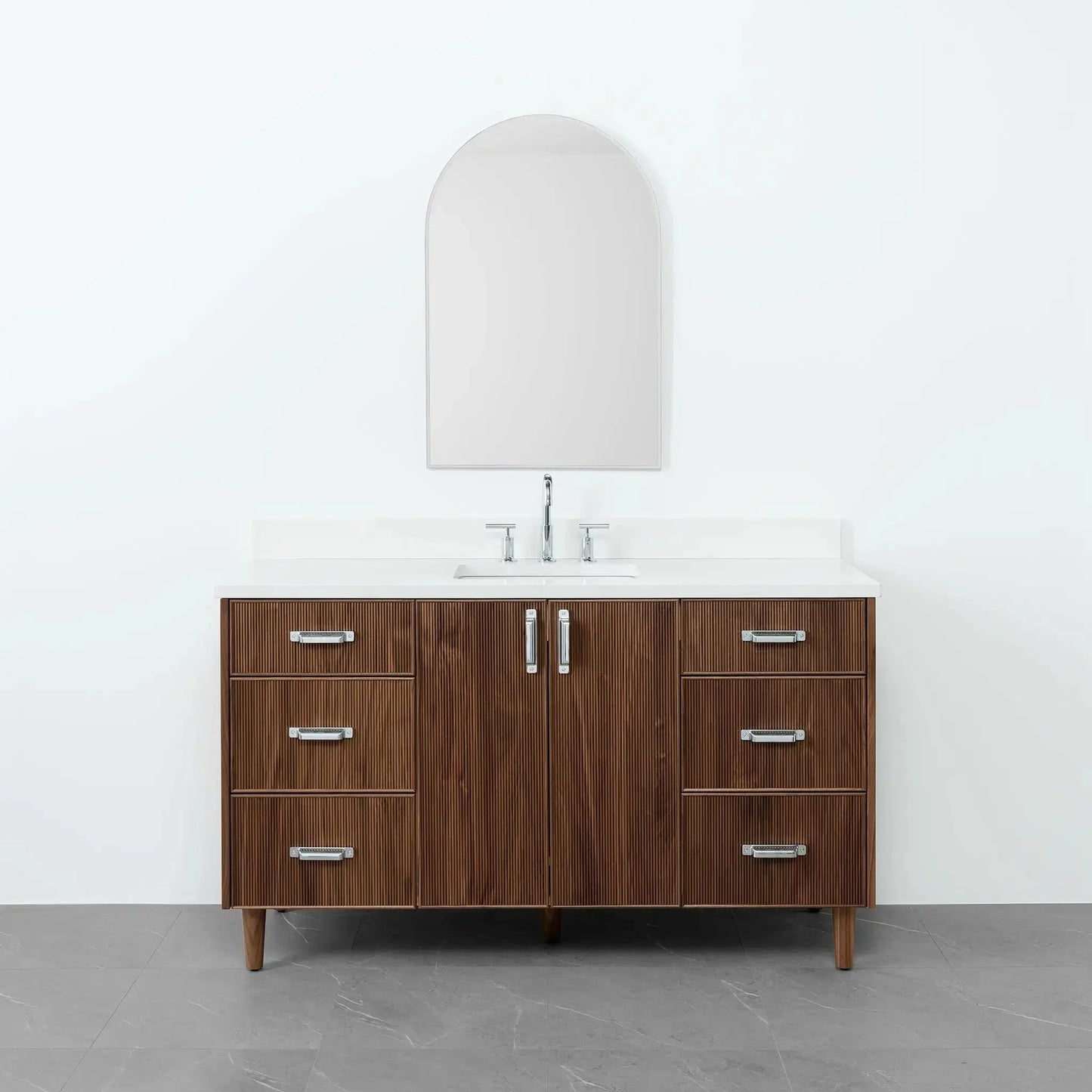 Malibu 60" American Black Walnut Bathroom Vanity - Teodor Vanities