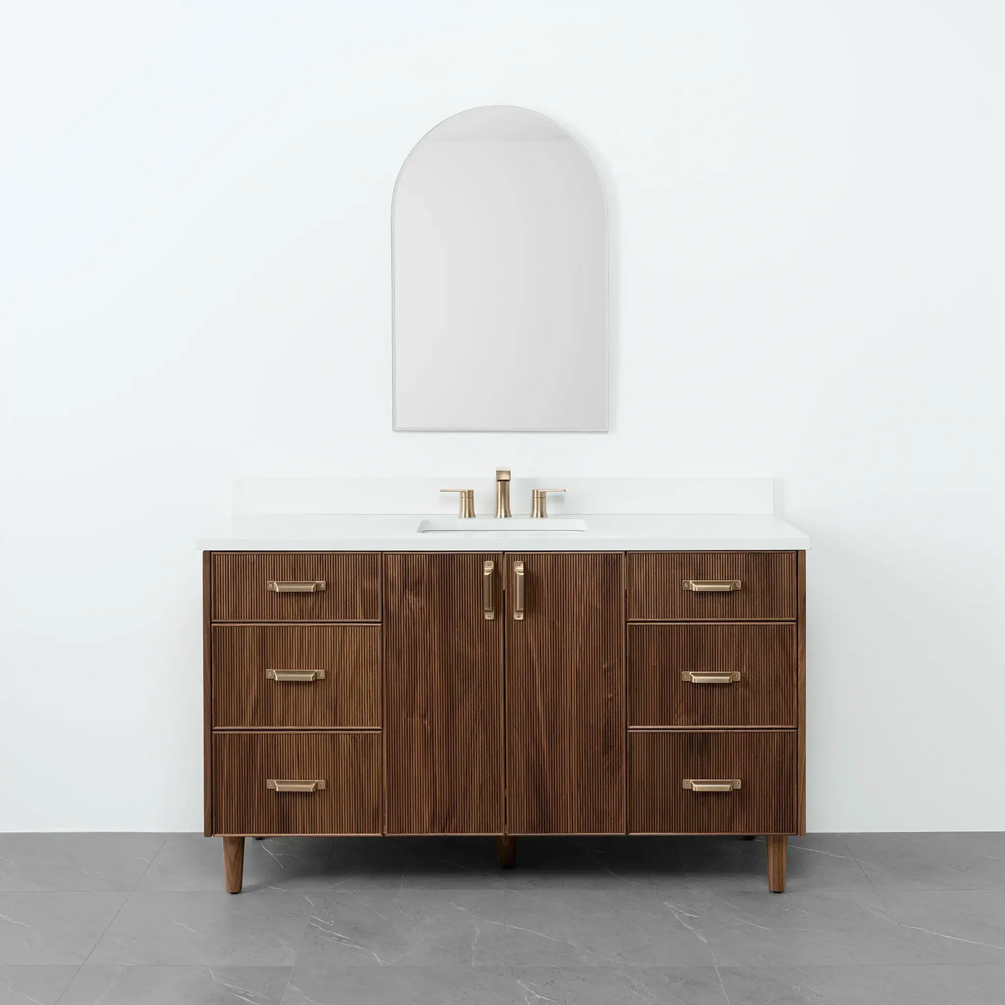 Malibu 60" American Black Walnut Bathroom Vanity - Teodor Vanities