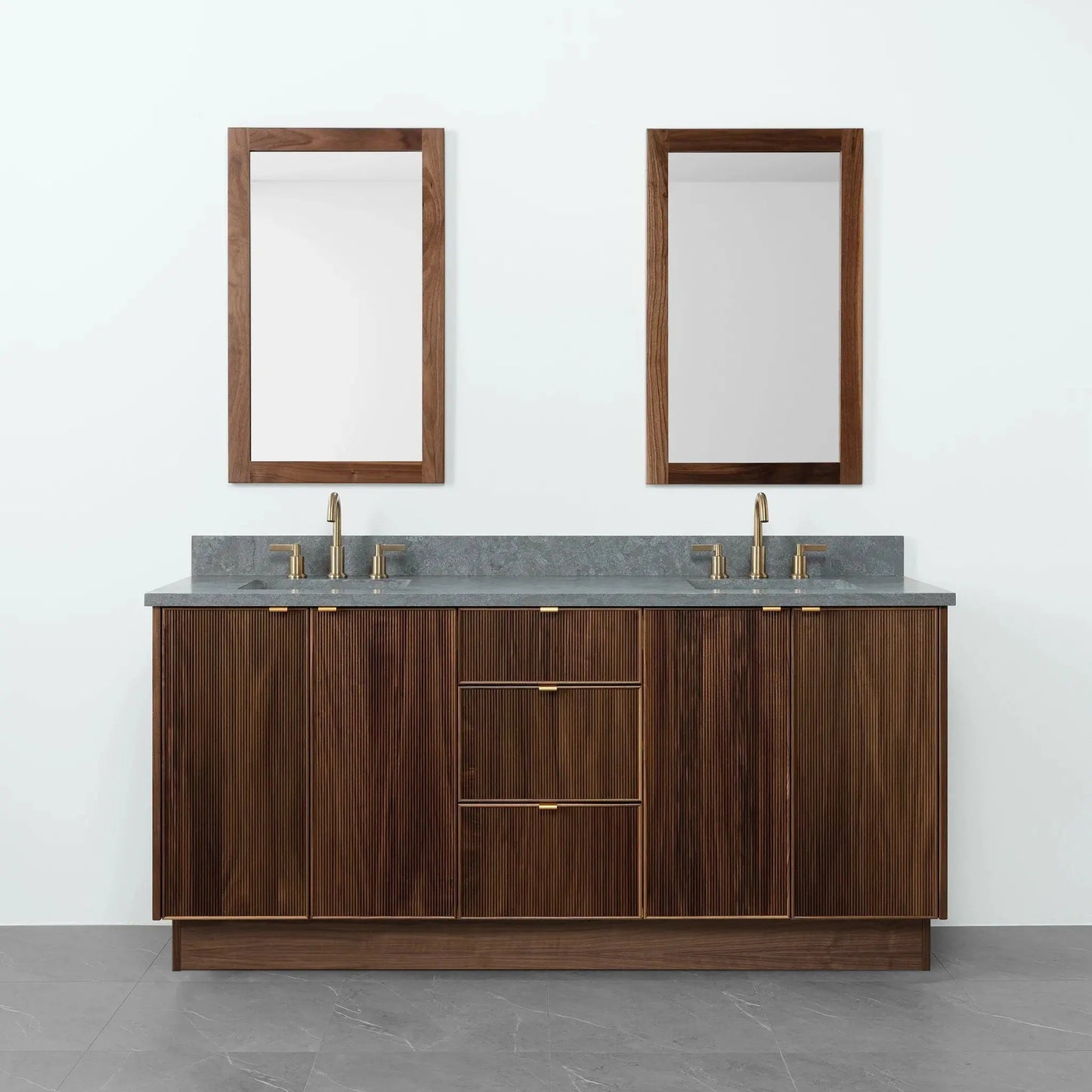 Malibu SLIM 72" American Black Walnut Bathroom Vanity, Double Sink Teodor Bathroom Vanity Canada