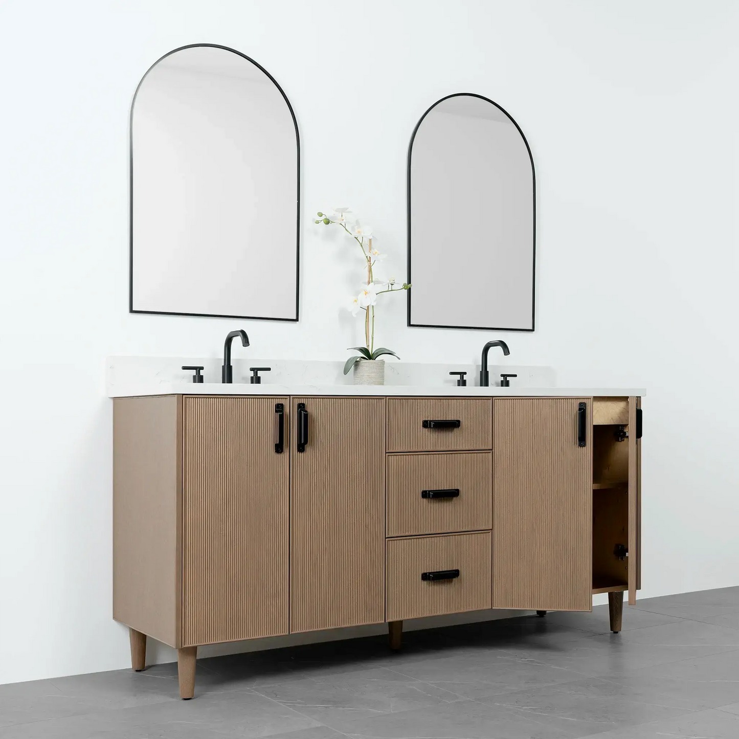 Malibu 72", Teodor® Almond Coast Vanity, Double Sink Teodor Bathroom VanityCanada