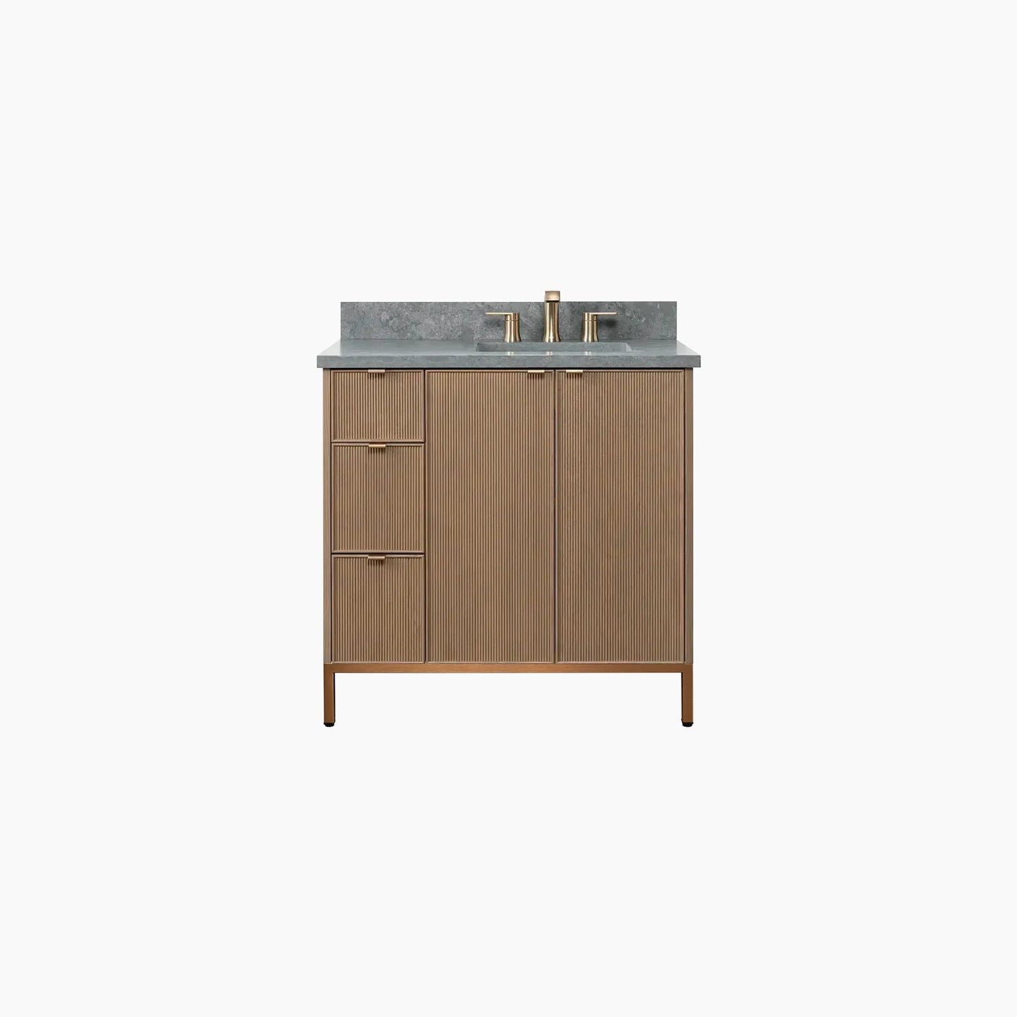 Malibu 36" Almond Coast Bathroom Vanity, Right Sink