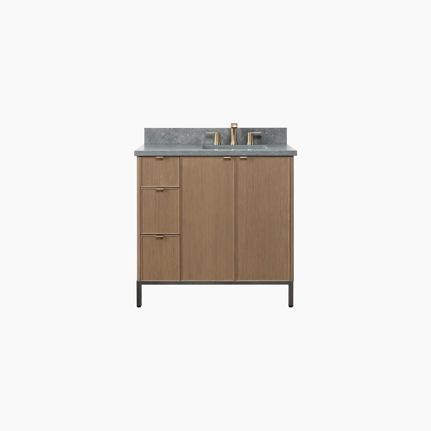 Malibu 36" Almond Coast Bathroom Vanity, Right Sink