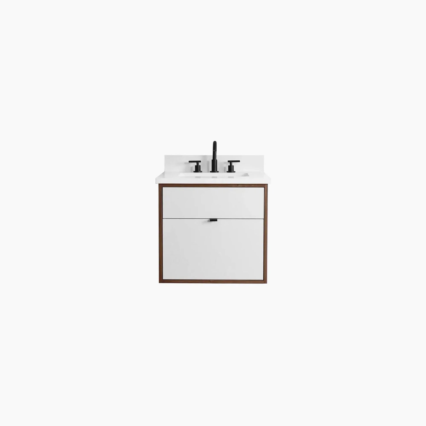 Sidney SLIM 24" Wall Mount Gloss White Bathroom Vanity - All Drawers Teodor Bathroom Vanity Canada